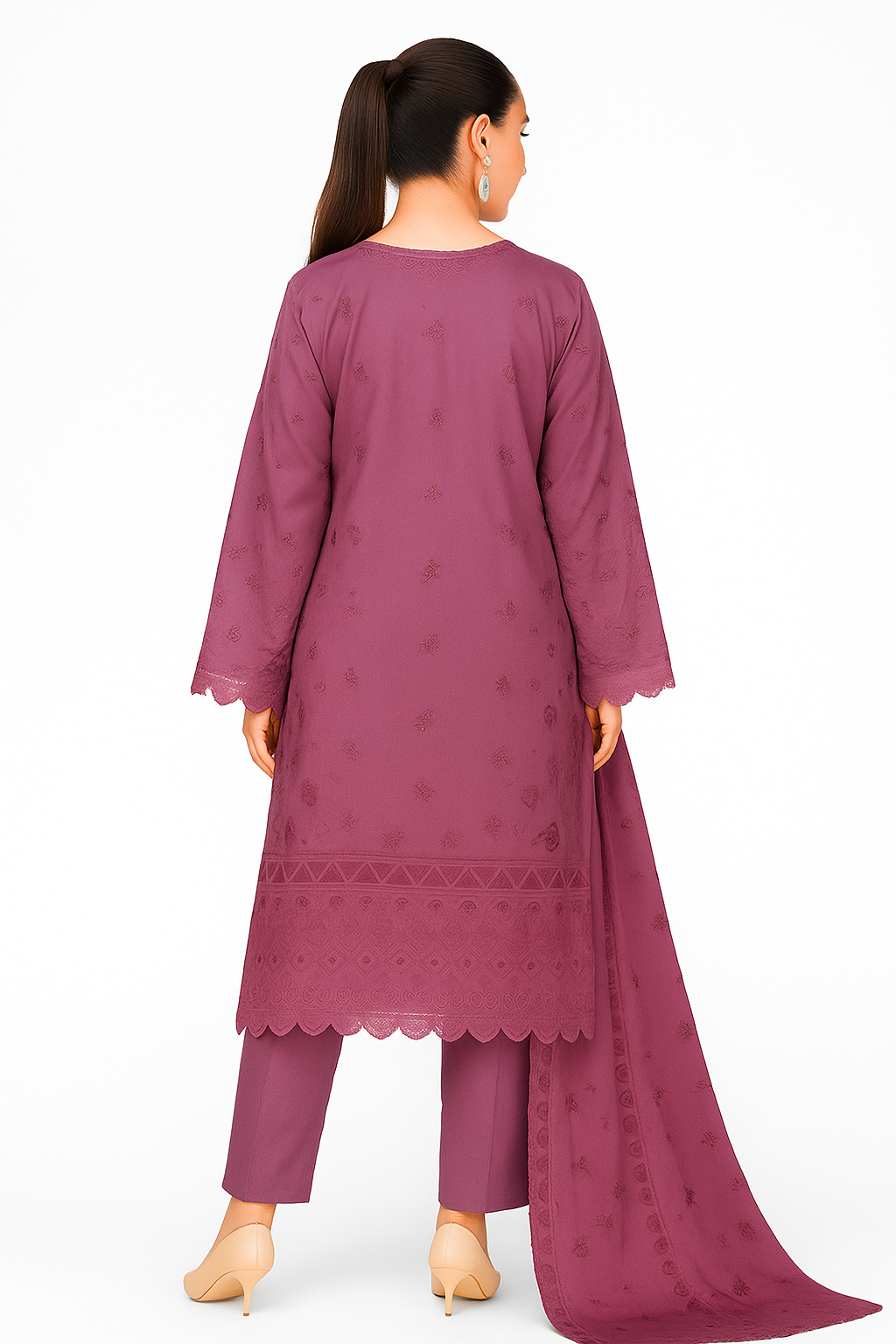 Riaz Arts Haya Peach Vol 08 Embroidered Luxury Suit