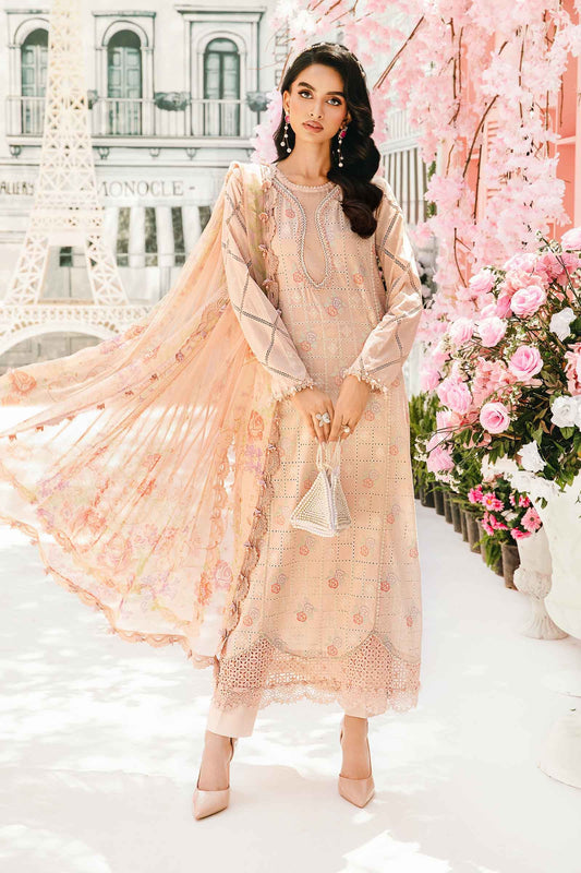 3 Piece Unstitched Embroidered Lawn Suit | MPT-2601-A - MARIA.B