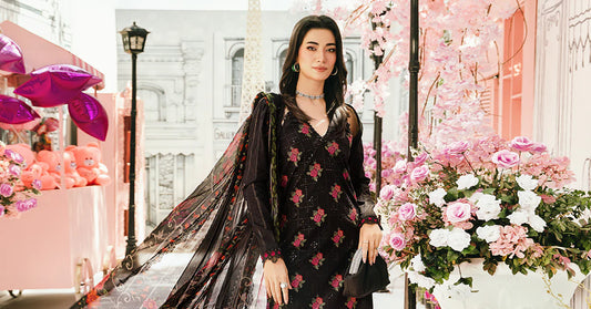 3 Piece Unstitched Embroidered Lawn Suit | MPT-2601-B - MARIA.B