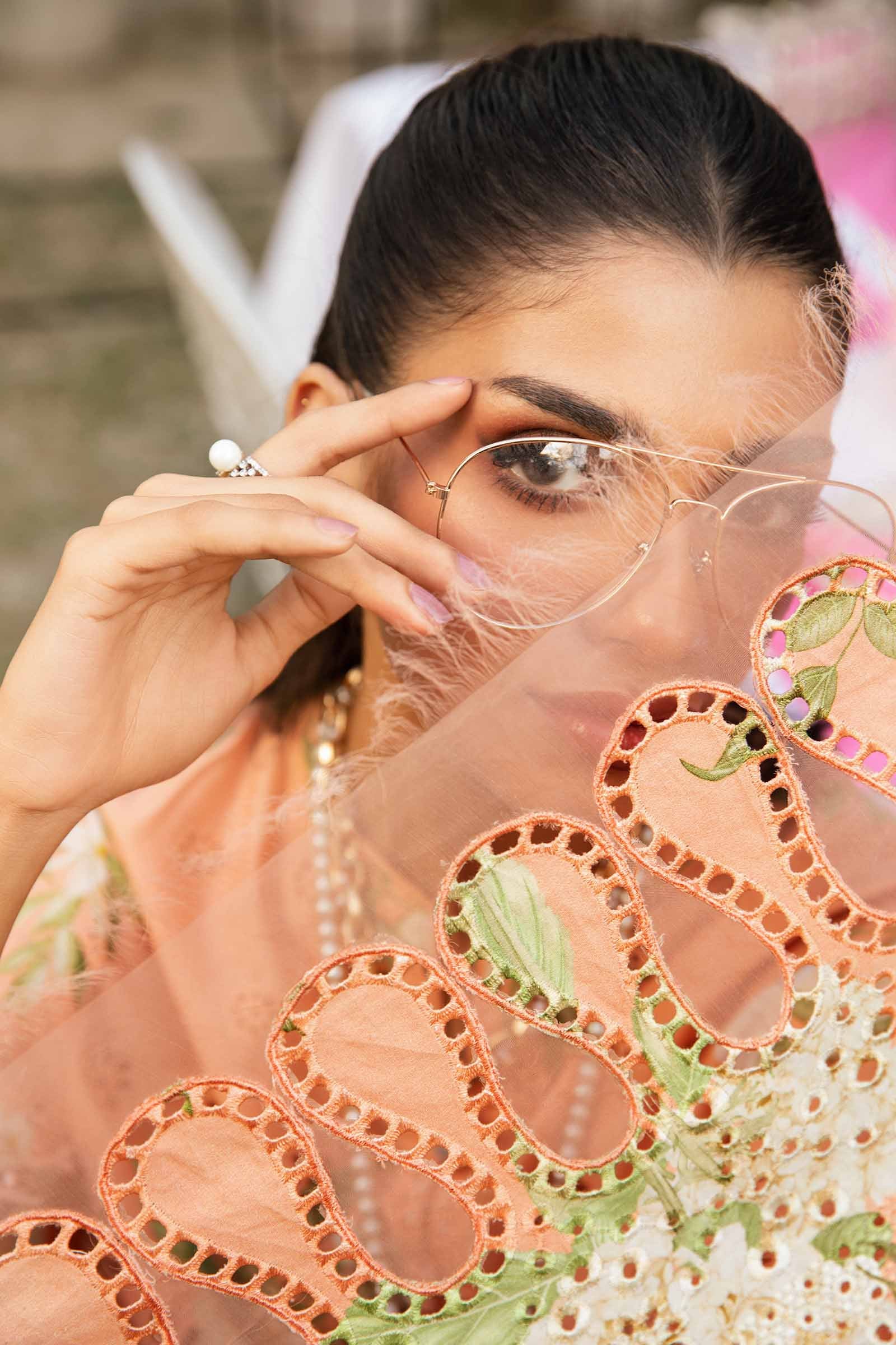 3 Piece Unstitched Embroidered Lawn Suit | MPT-2602-A - MARIA.B
