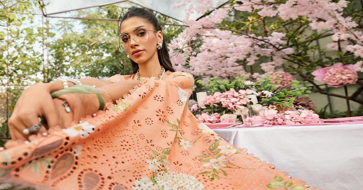 3 Piece Unstitched Embroidered Lawn Suit | MPT-2602-A - MARIA.B