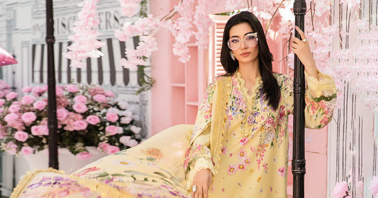 3 Piece Unstitched Embroidered Lawn Suit | MPT-2603-A - MARIA.B