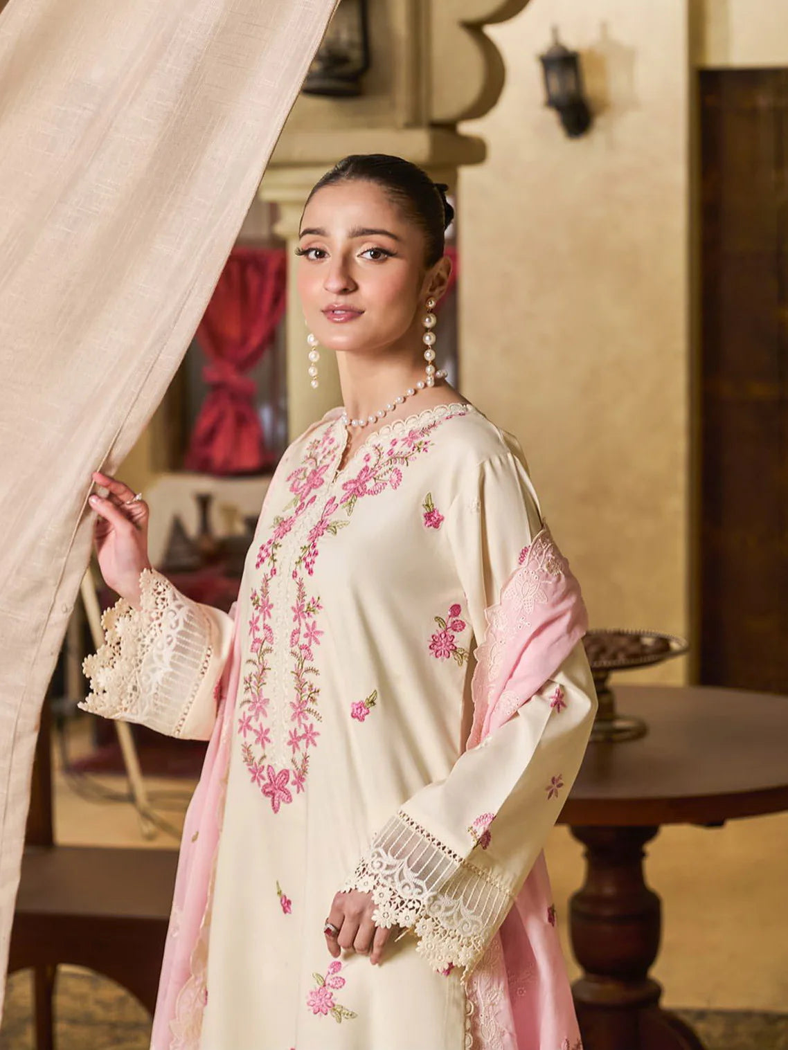 D-04 | Raha by RajBari Premium Summer Embroidered Lawn Unstitched 3Pc Suit