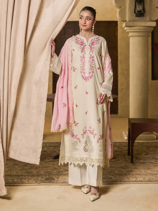 D-04 | Raha by RajBari Premium Summer Embroidered Lawn Unstitched 3Pc Suit