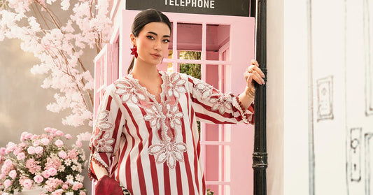 3 Piece Unstitched Embroidered Lawn Suit | MPT-2609-A - MARIA.B