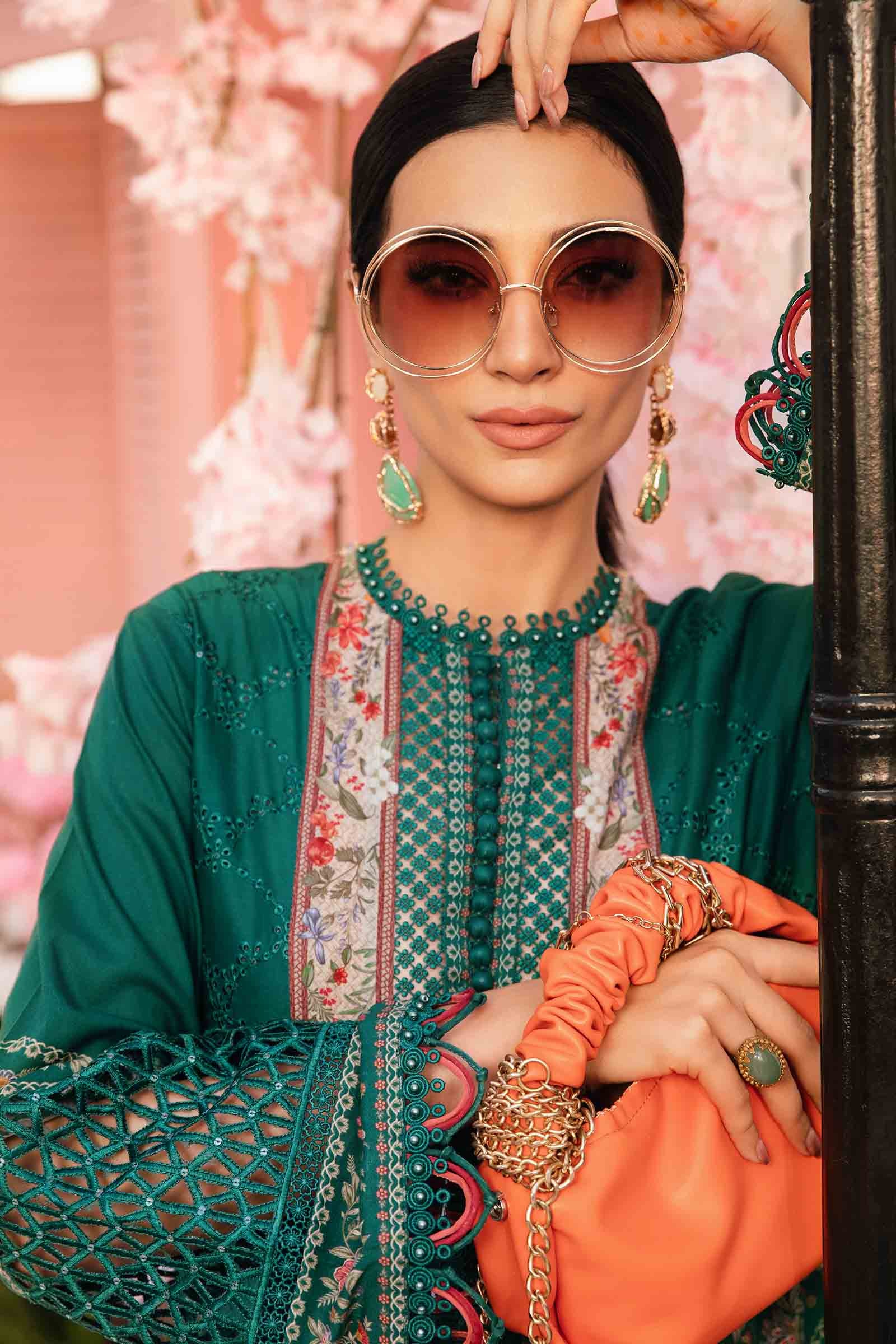 3 Piece Unstitched Embroidered Lawn Suit | MPT-2610-A - MARIA.B