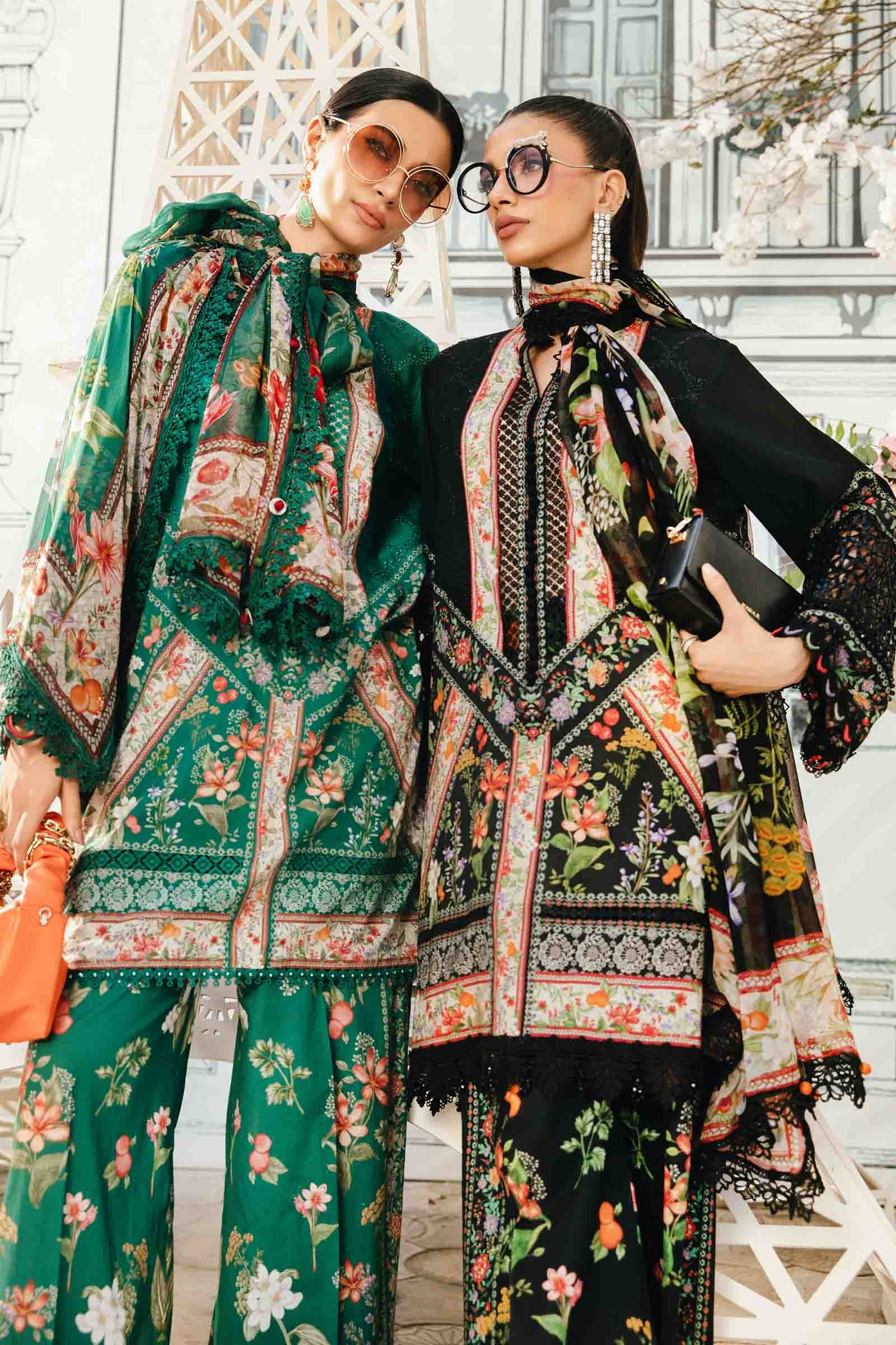 3 Piece Unstitched Embroidered Lawn Suit | MPT-2610-A - MARIA.B