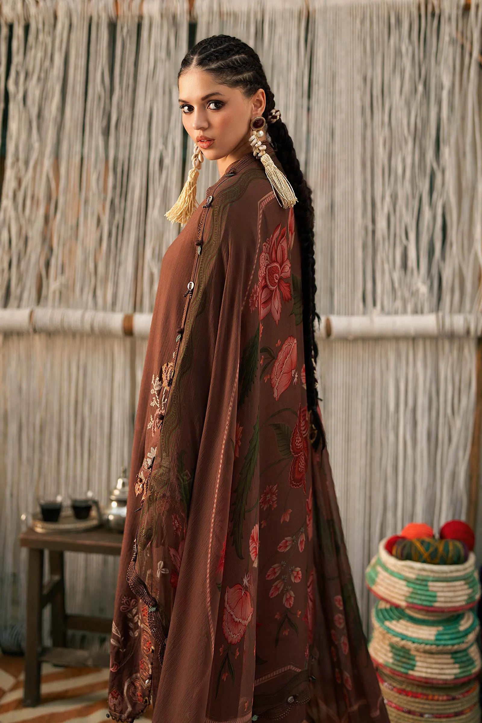 M Prints by Maria B Unstitched Embroidered Dobby Linen 3 Piece Suit - MPT-3110-B