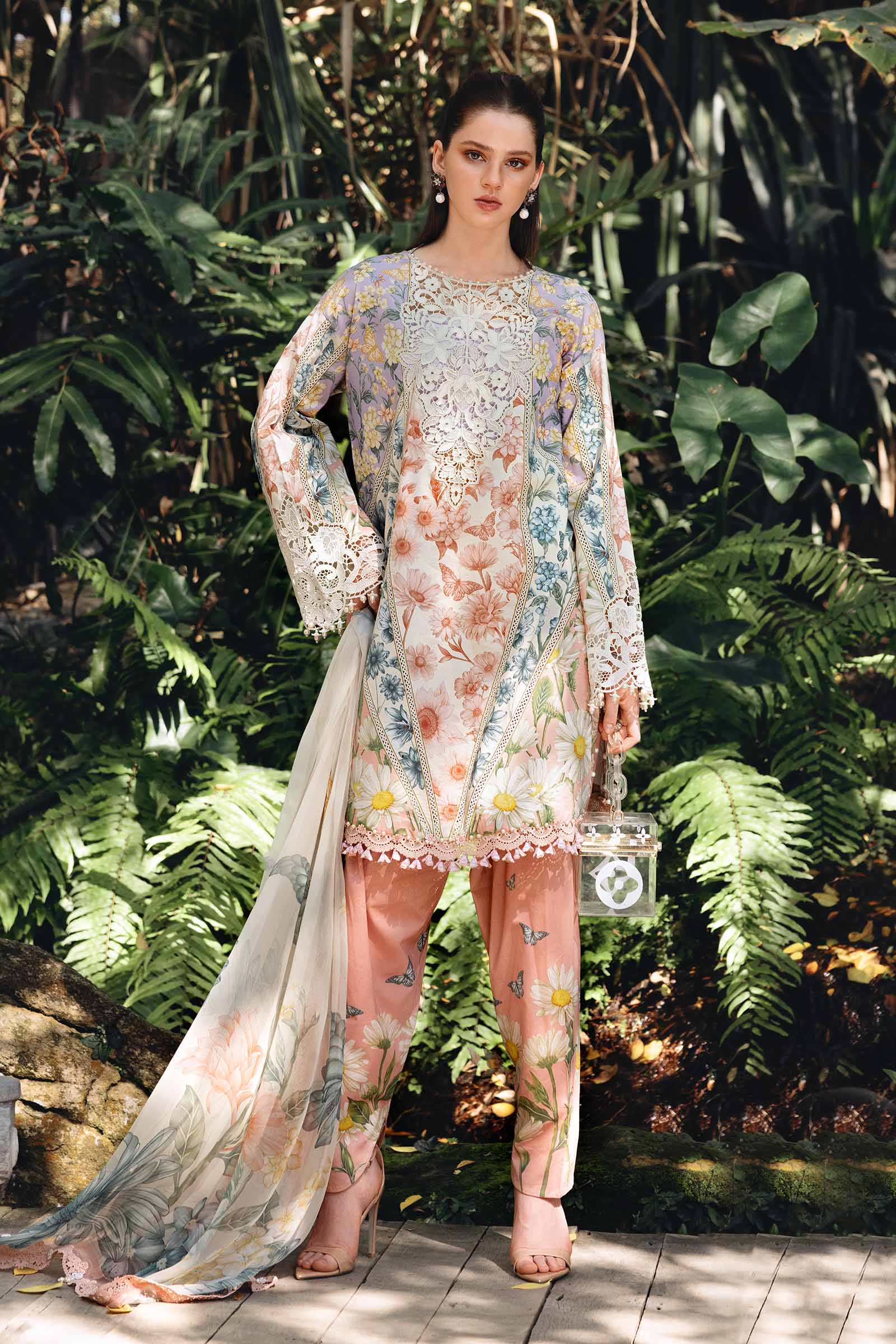 MPT-2910-B 3 Piece Unstitched Embroidered Lawn Suit - M.Prints Spring Summer 2026