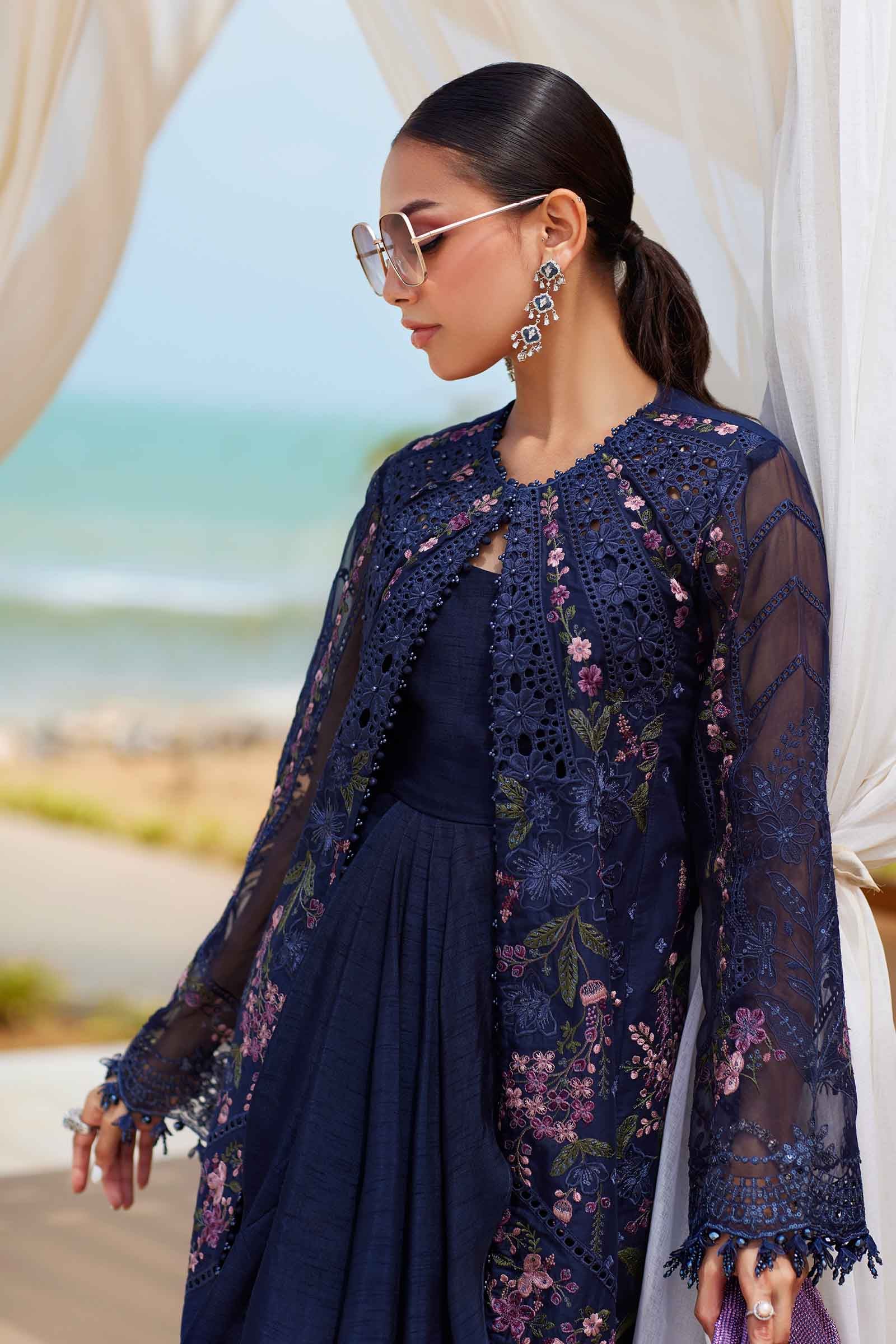 3 Piece Unstitched Embroidered Lawn Suit | EID LAWN-25-10 - MARIA.B