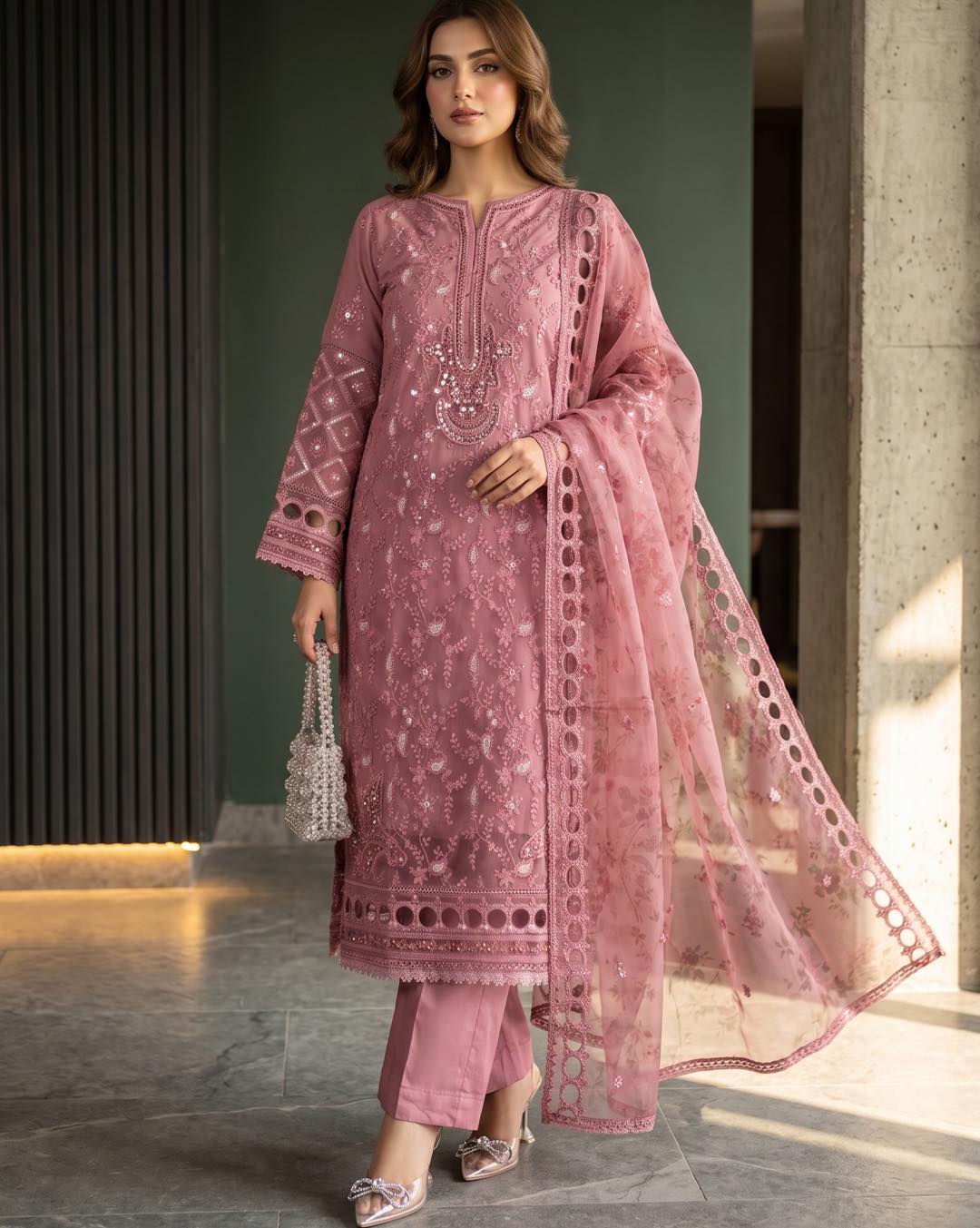 D-11802 - DILKASH BY RAIKHTA 3 Piece Stitched Embroidered Organza