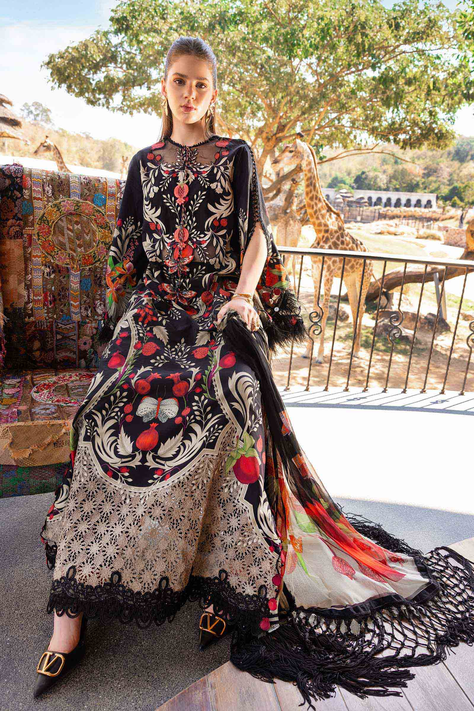MPT-2912-B 3 Piece Unstitched Embroidered Lawn Suit - M.Prints Spring Summer 2026
