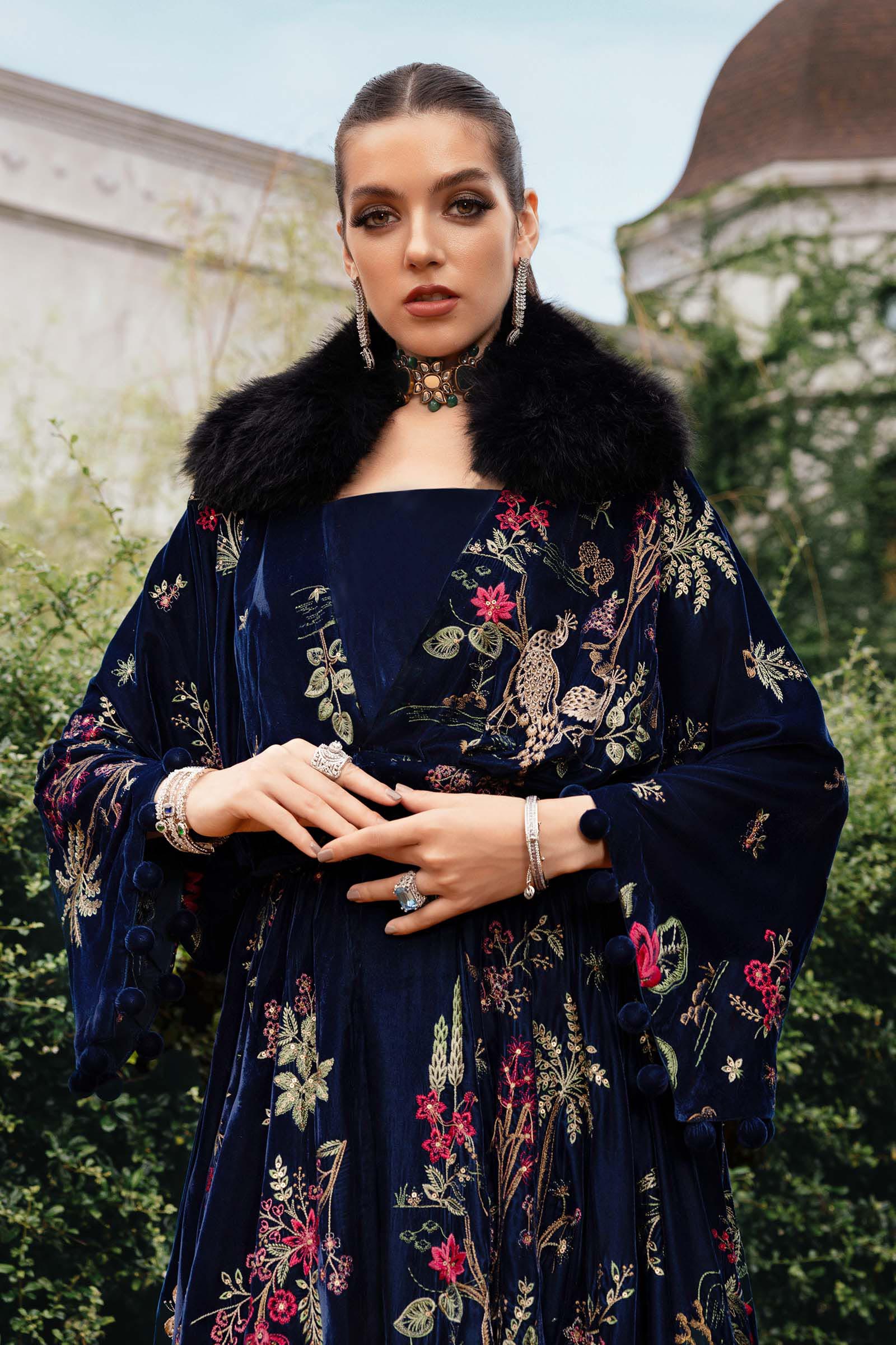 3 Piece Unstitched Embroidered Twill Linen Suit - MARIA.B