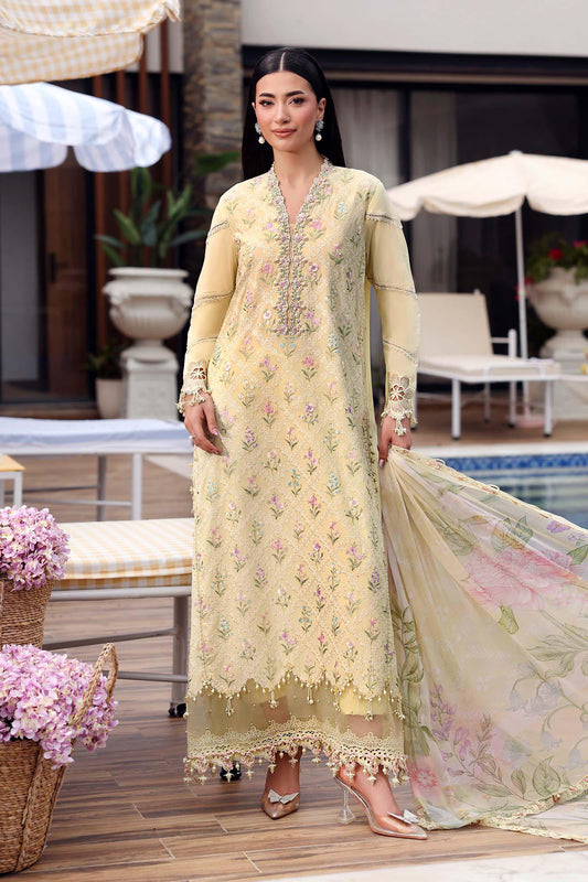 Maria.B M Prints - 3 Piece Unstitched Embroidered Lawn Suit - MPT-3001-A