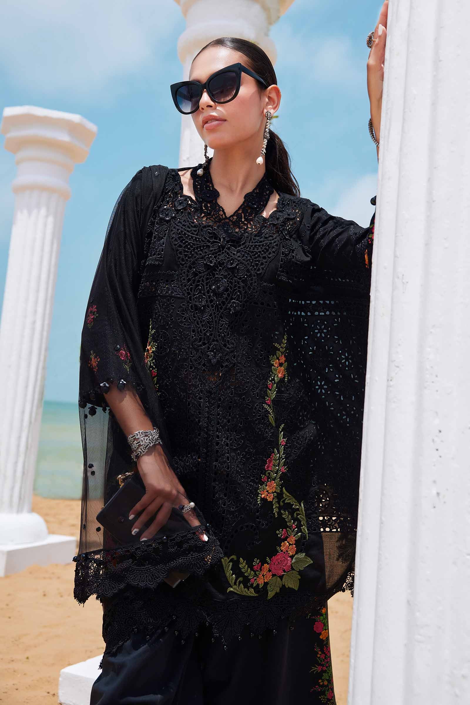 3 Piece Unstitched Embroidered Lawn Suit | EID LAWN-25-01 - MARIA.B