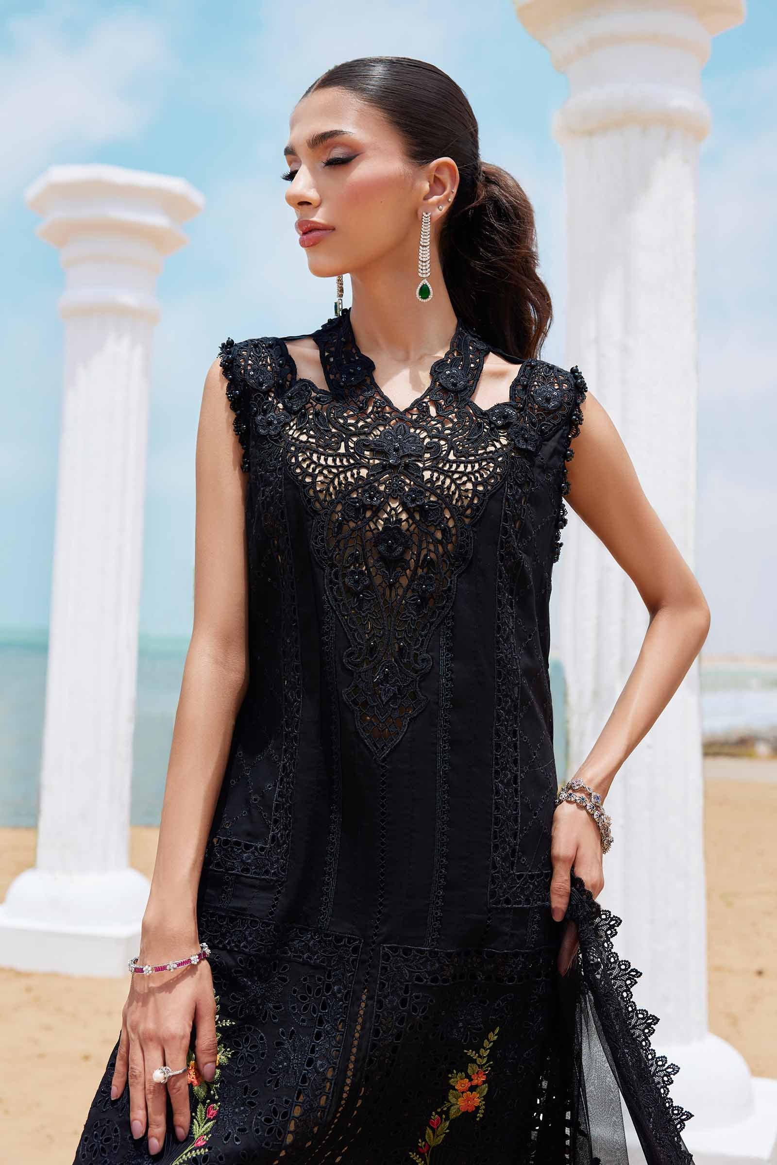 3 Piece Unstitched Embroidered Lawn Suit | EID LAWN-25-01 - MARIA.B
