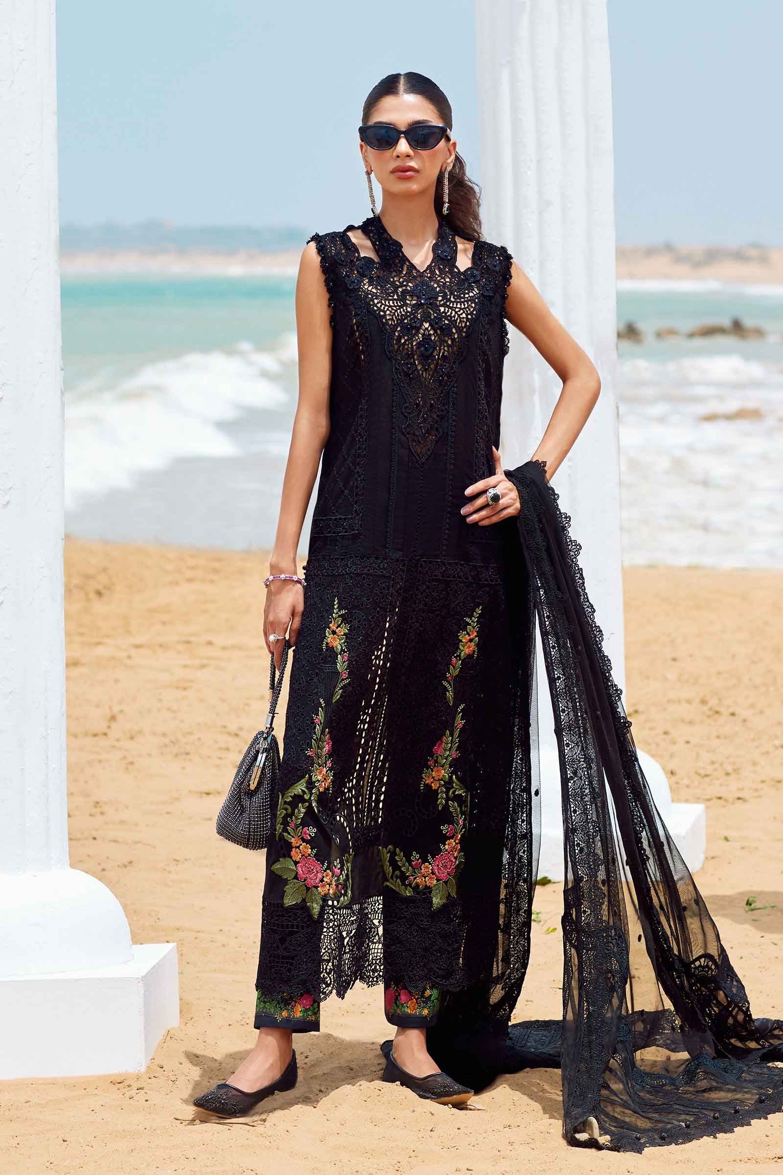 3 Piece Unstitched Embroidered Lawn Suit | EID LAWN-25-01 - MARIA.B