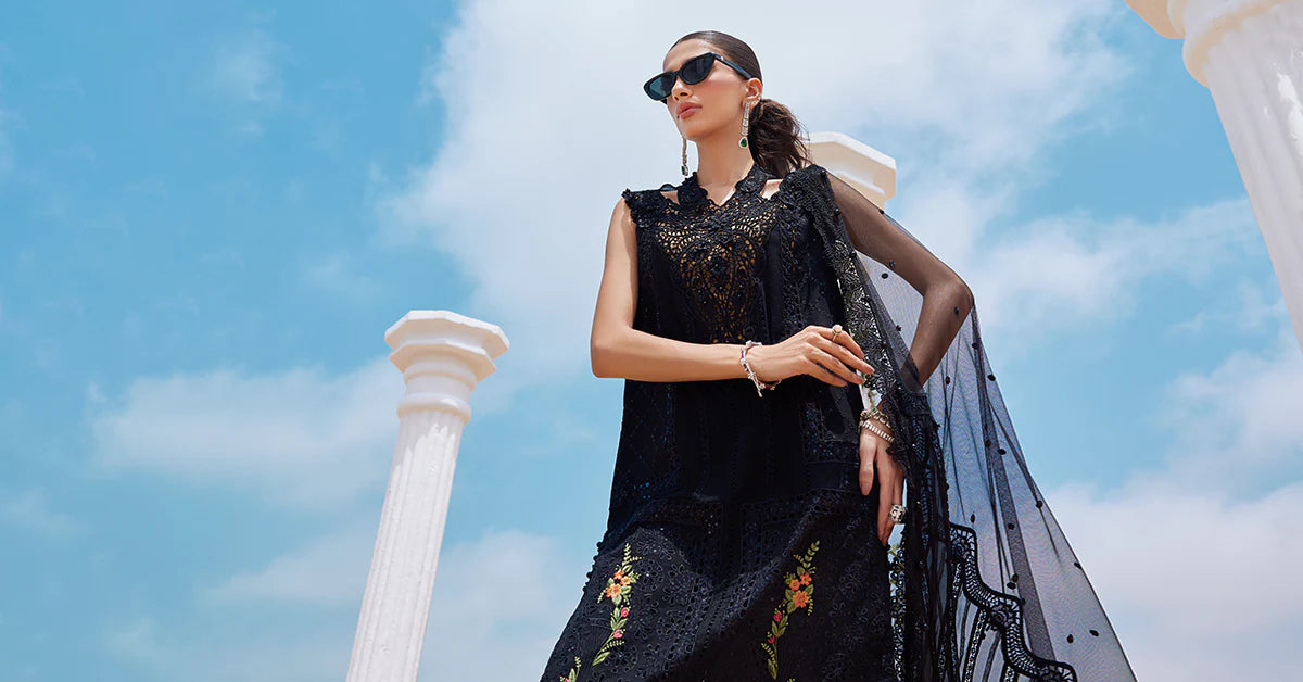 3 Piece Unstitched Embroidered Lawn Suit | EID LAWN-25-01 - MARIA.B