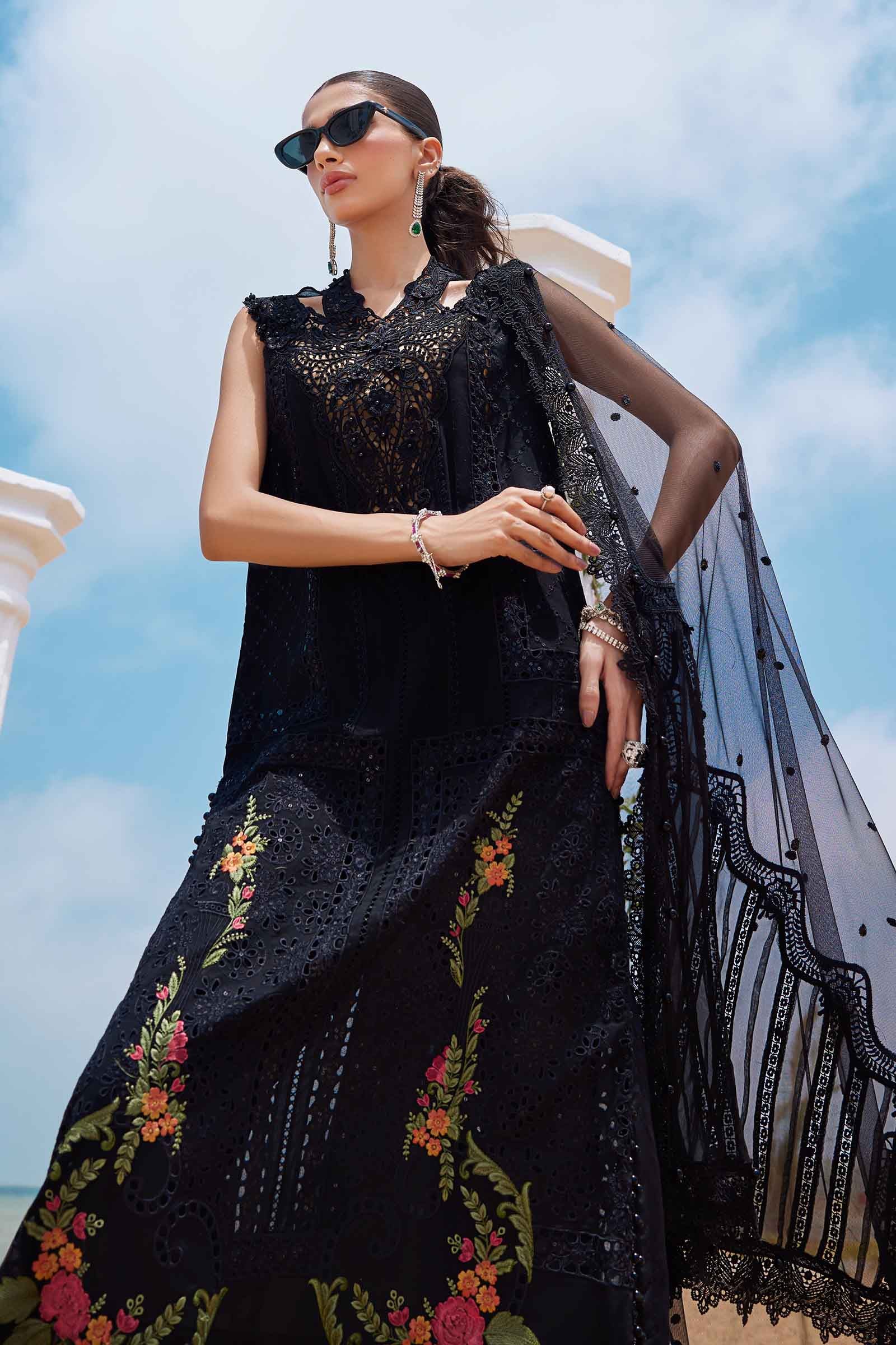 3 Piece Unstitched Embroidered Lawn Suit | EID LAWN-25-01 - MARIA.B