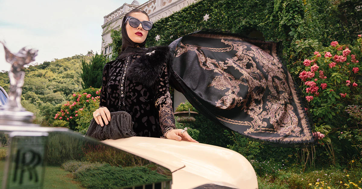 3 Piece Unstitched Embroidered Palachi Suit - MARIA.B