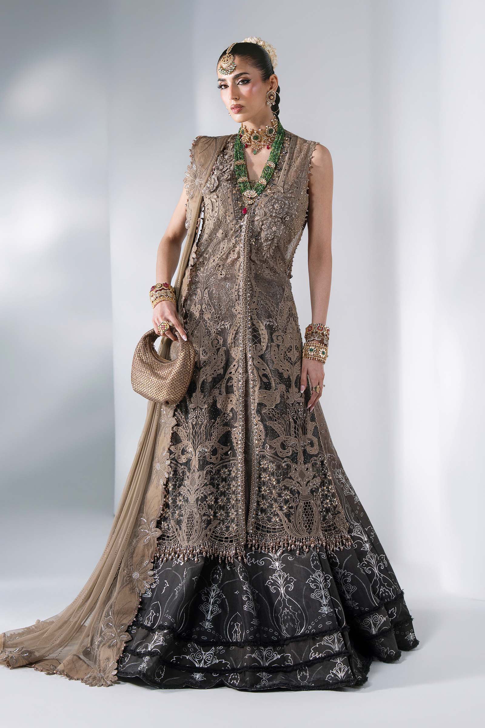 3 Piece Unstitched Embroidered Chiffon MARIA B MBROIDERED Suit | D-2