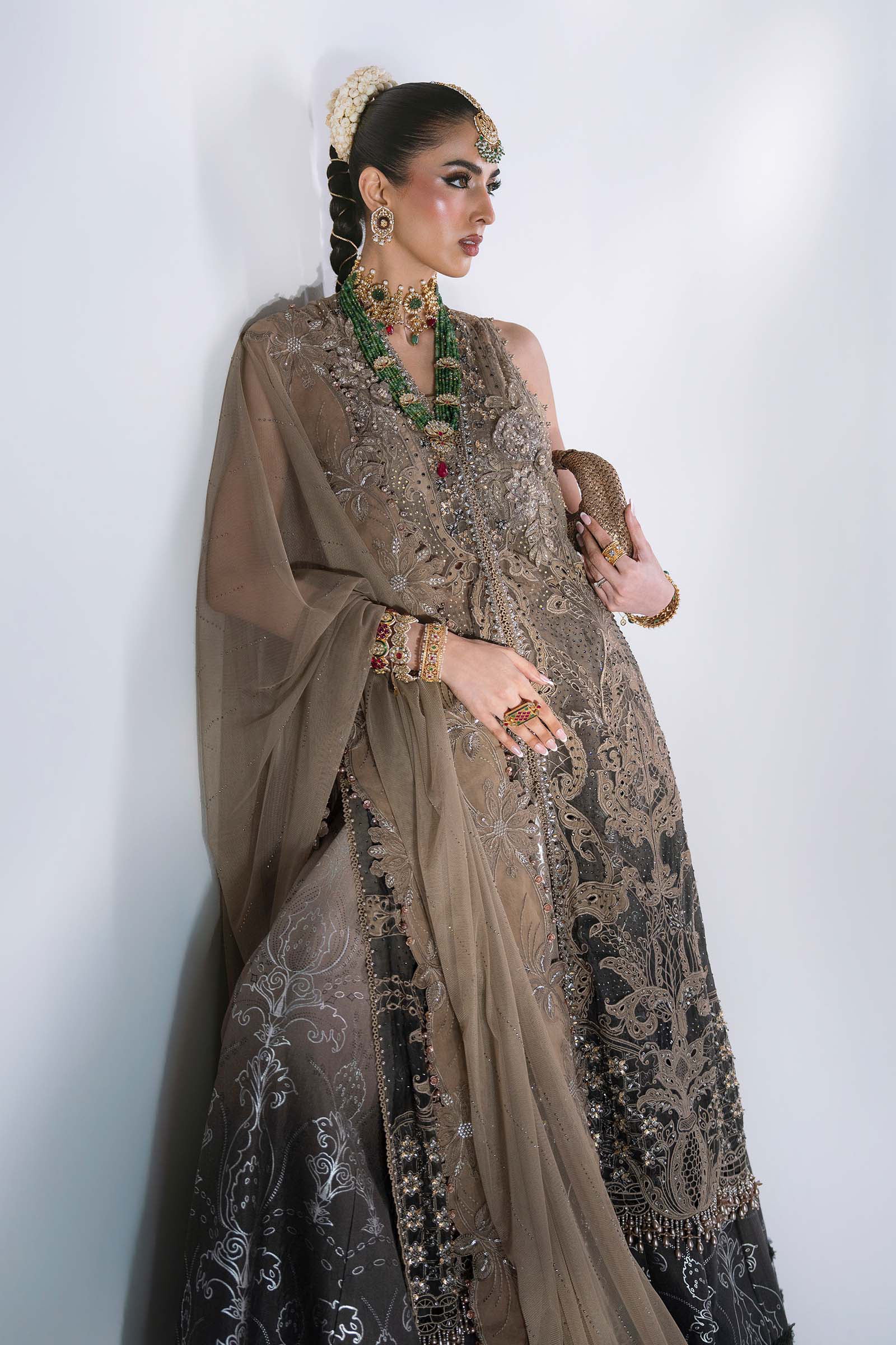3 Piece Unstitched Embroidered Chiffon MARIA B MBROIDERED Suit | D-2