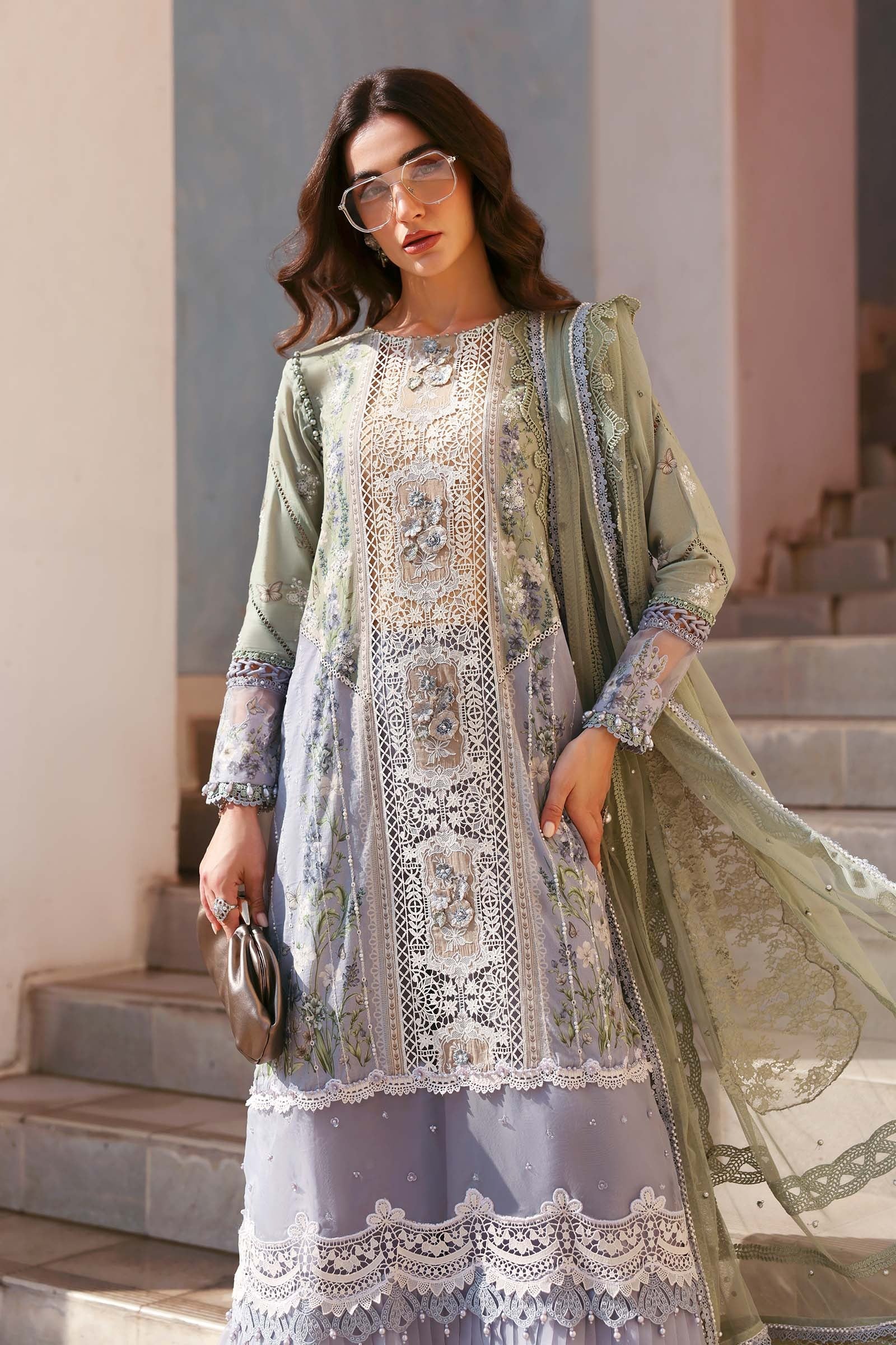 Maria.B Luxury Lawn Unstitched Embroidered 3Pc Suit D-2606-B
