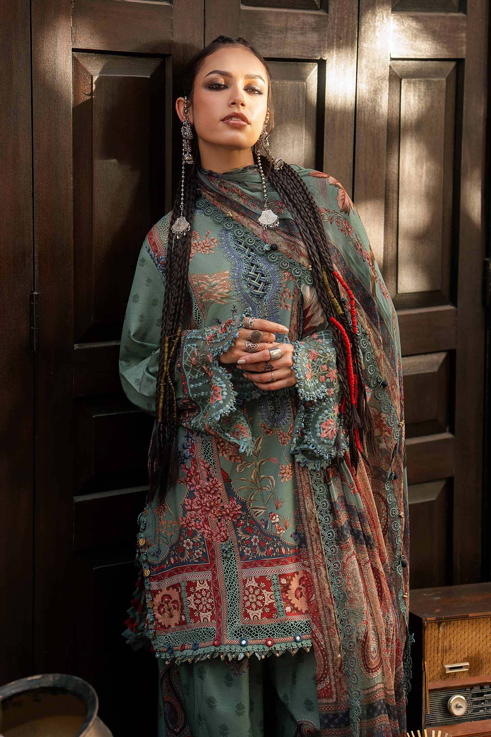 M Prints by Maria B Unstitched Embroidered Cambric Suit - MPT-3102-A
