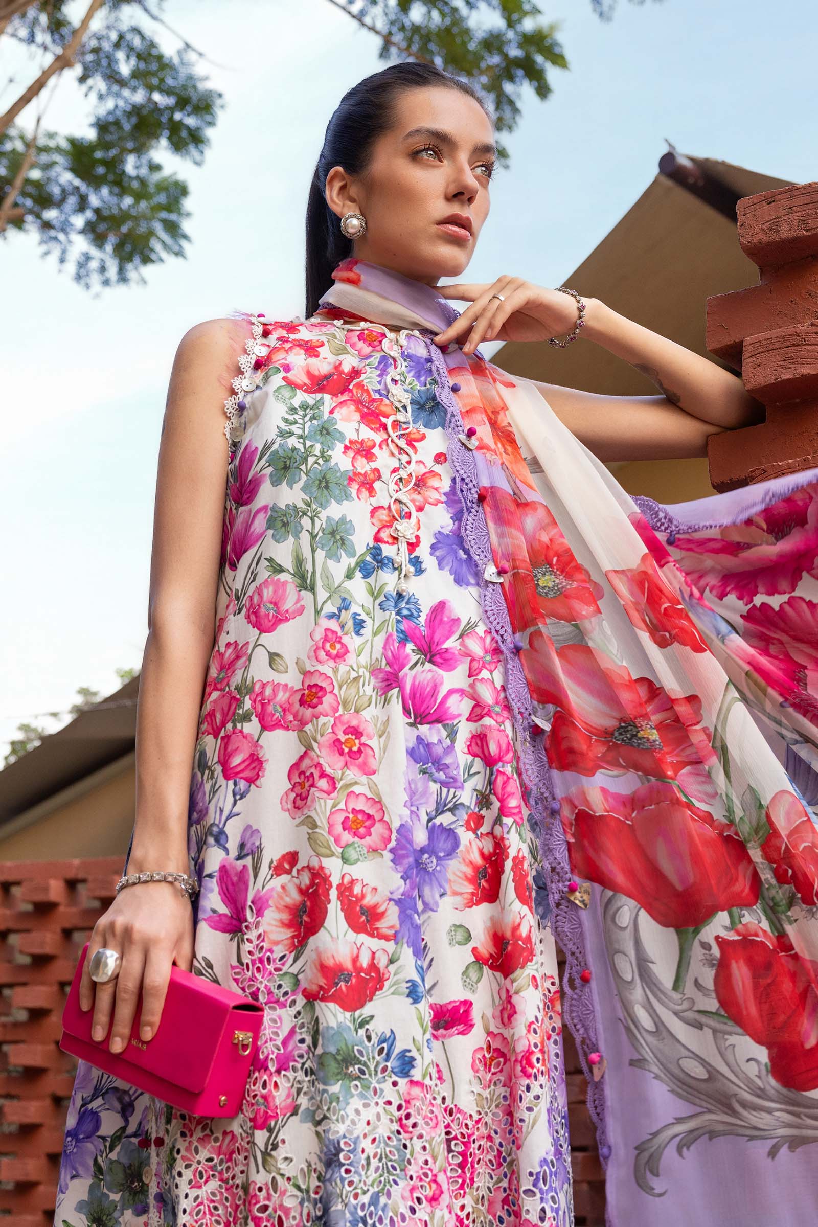 MPT-2902-A 3 Piece Unstitched Embroidered Lawn Suit - M.Prints Spring Summer 2026