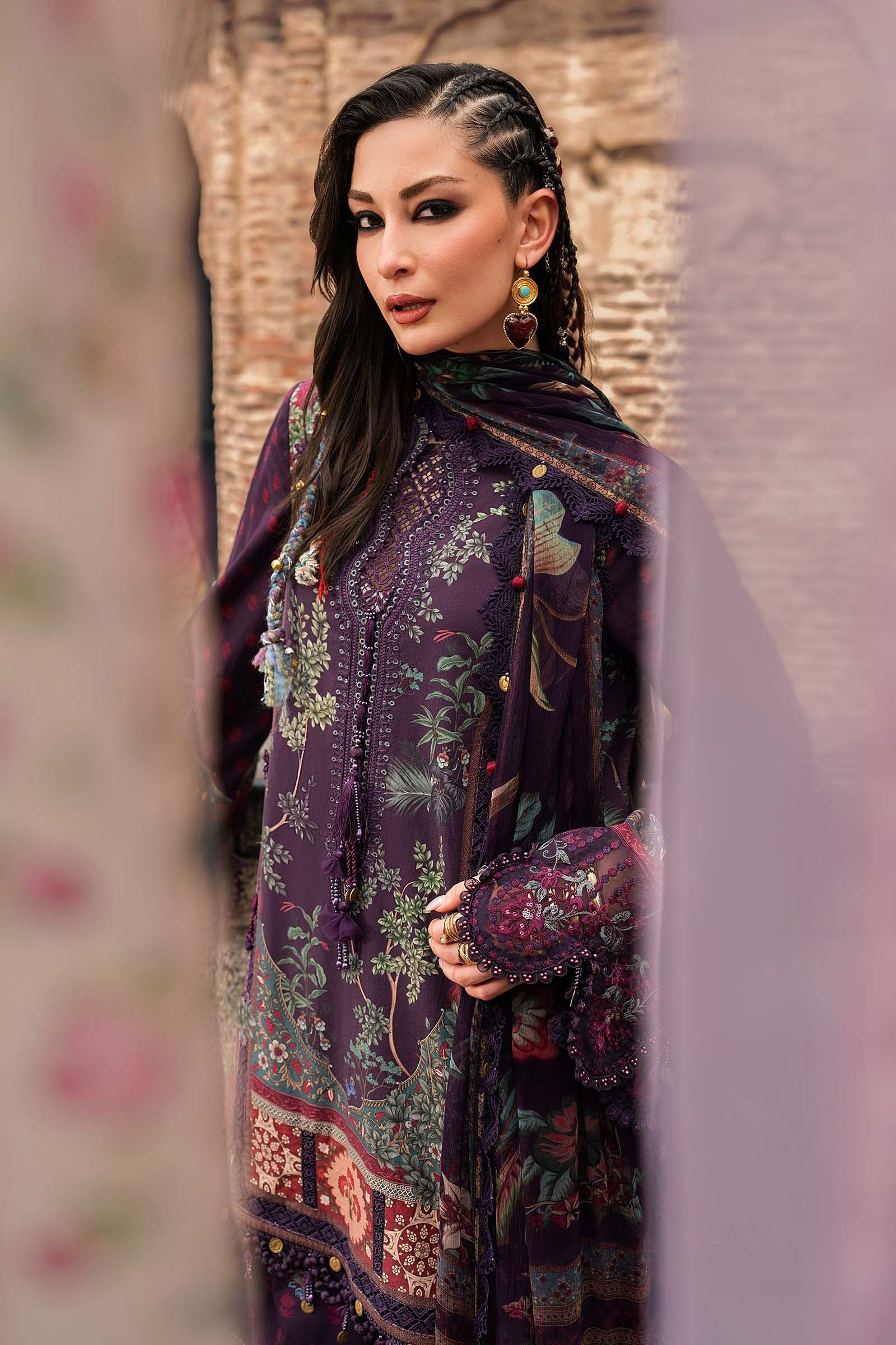M Prints by Maria B Unstitched Embroidered Cambric Suit - MPT-3102-B