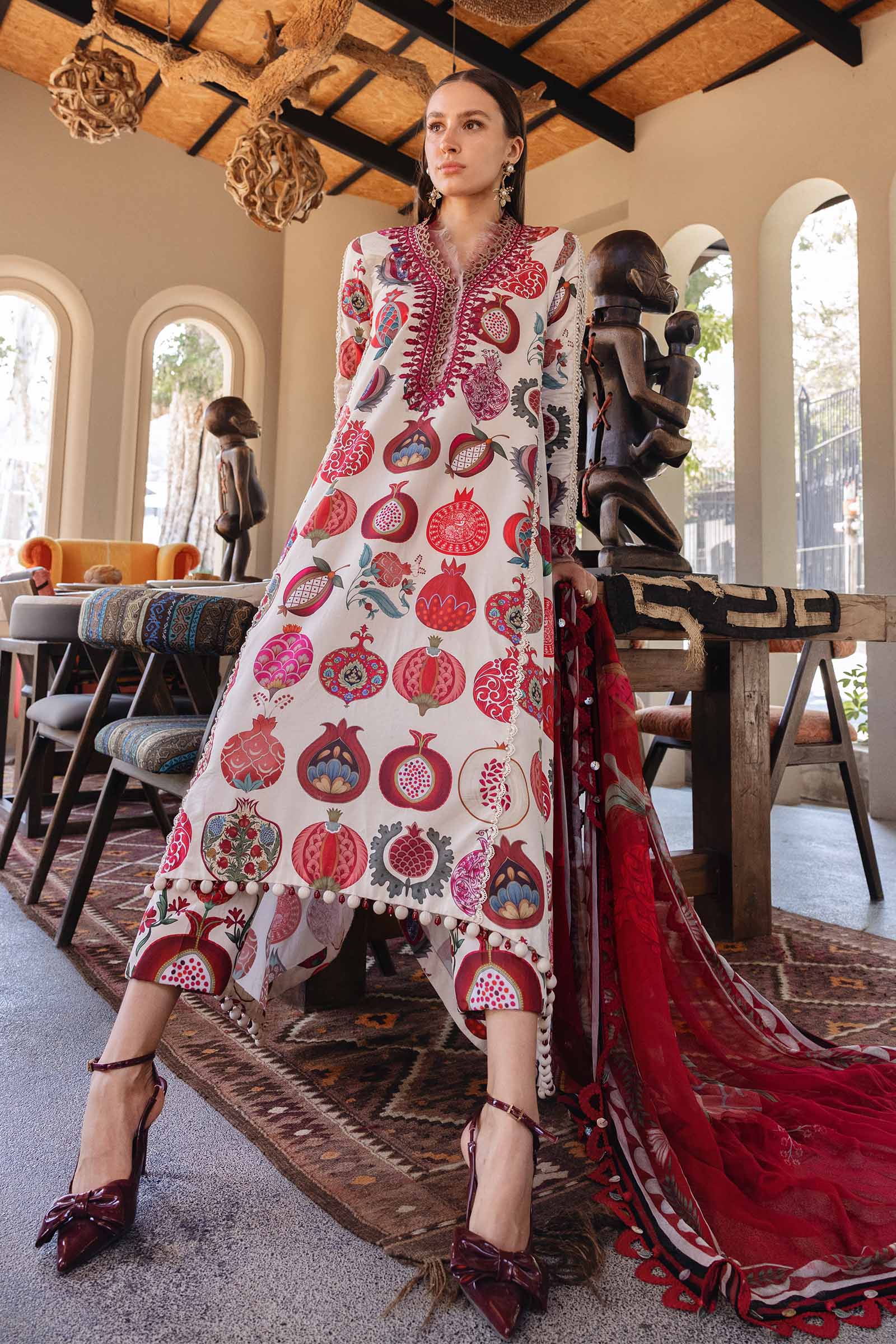 MPT-2903-A 3 Piece Unstitched Embroidered Lawn Suit - M.Prints Spring Summer 2026
