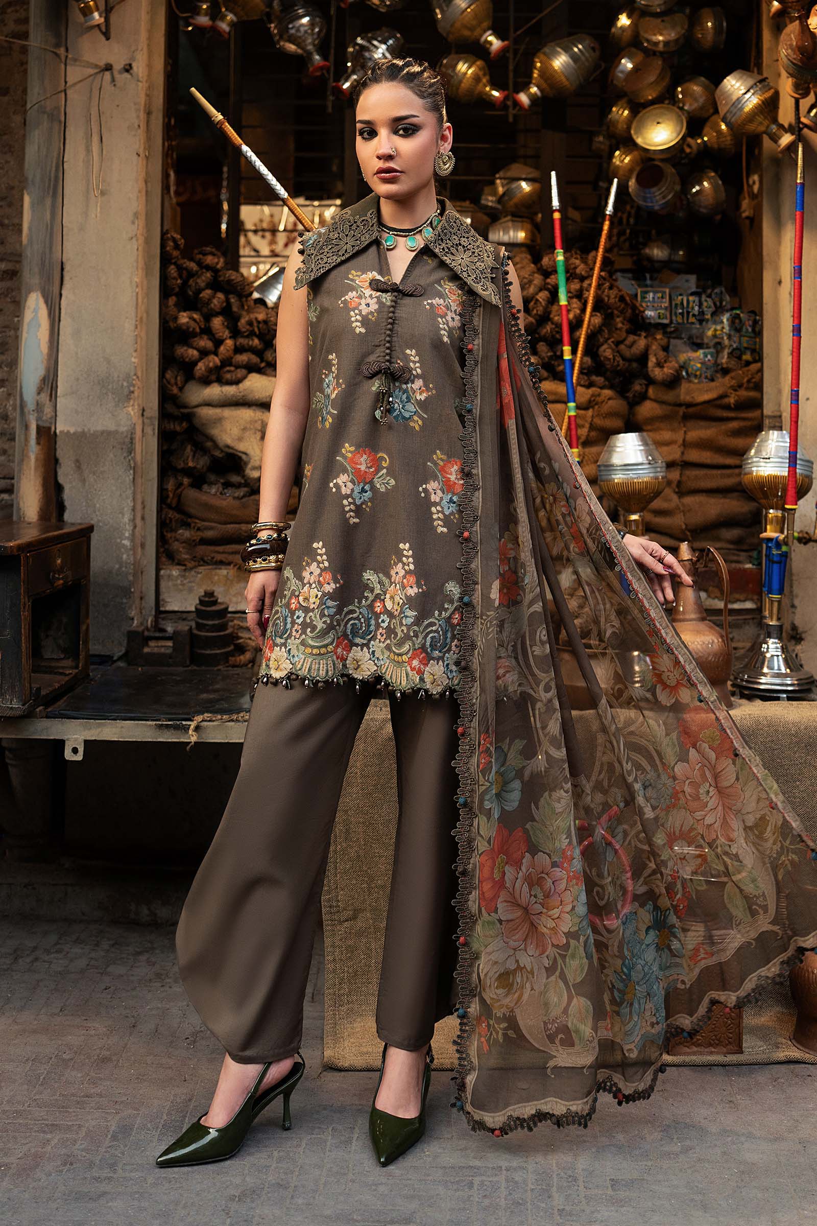 M Prints by Maria B Unstitched Embroidered Cambric Suit - MPT-3103-B