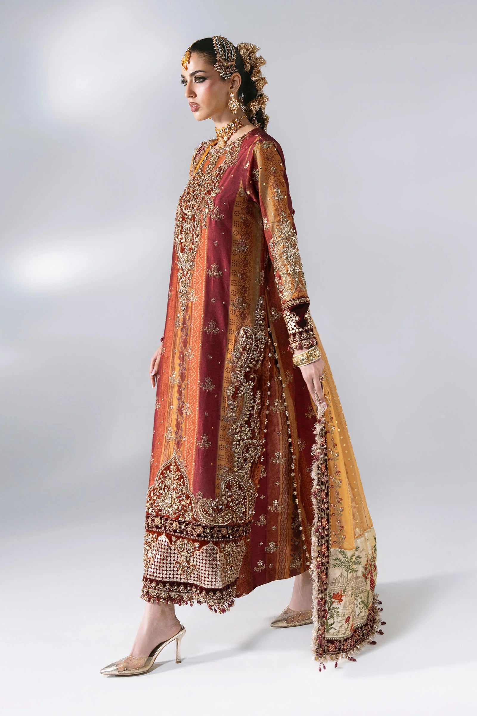 3 Piece Unstitched Embroidered Raw Silk Suit MARIA B MBROIDERED | D-4