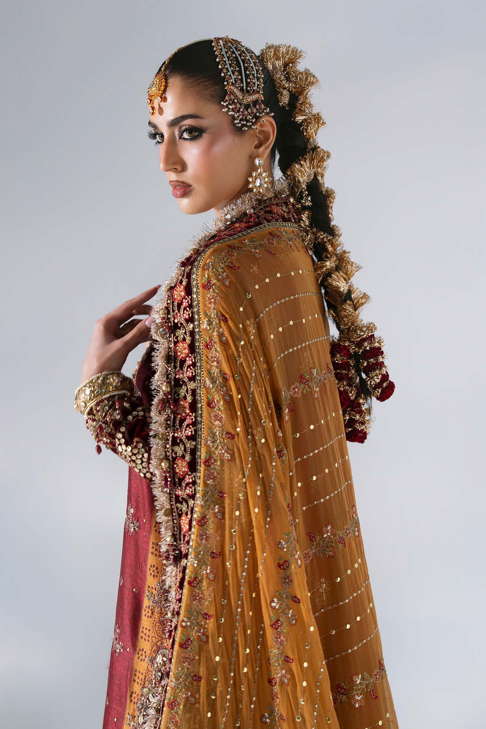 3 Piece Unstitched Embroidered Raw Silk Suit MARIA B MBROIDERED | D-4
