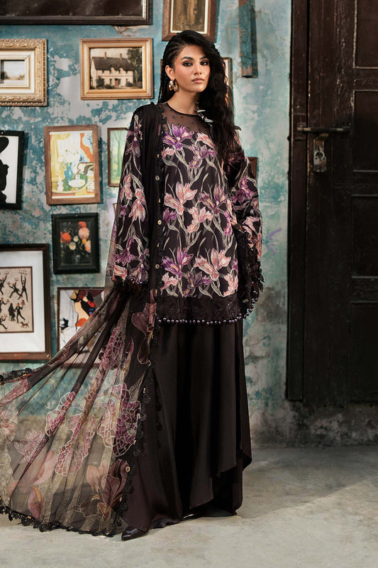 M Prints by Maria B Unstitched Embroidered Cambric Suit - MPT-3104-B
