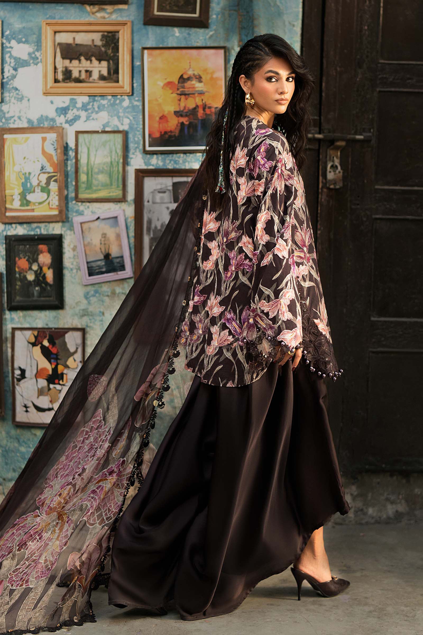 M Prints by Maria B Unstitched Embroidered Cambric Suit - MPT-3104-B