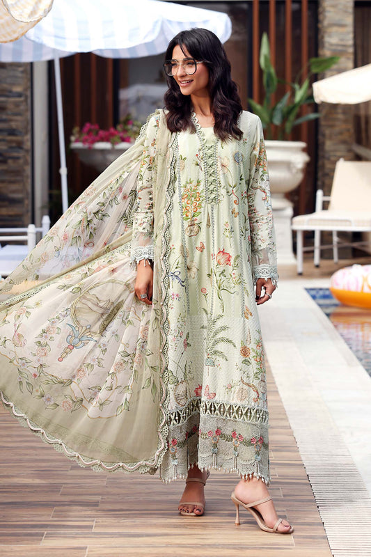 Maria.B M Prints - 3 Piece Unstitched Embroidered Lawn Suit - MPT-3004-B