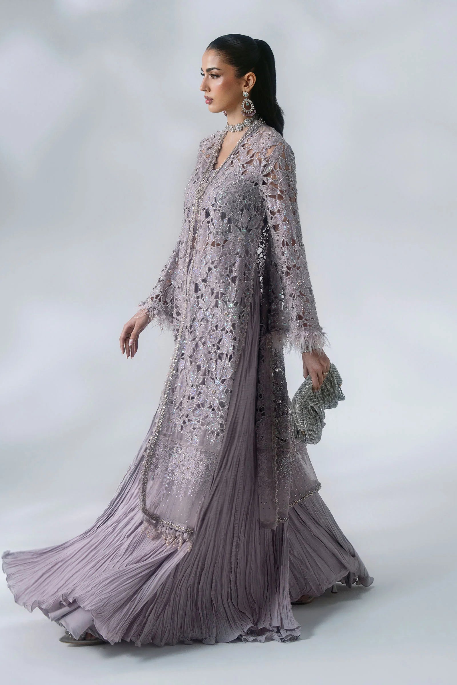 3 Piece Unstitched Embroidered Organza Suit MARIA B MBROIDERED | D-5