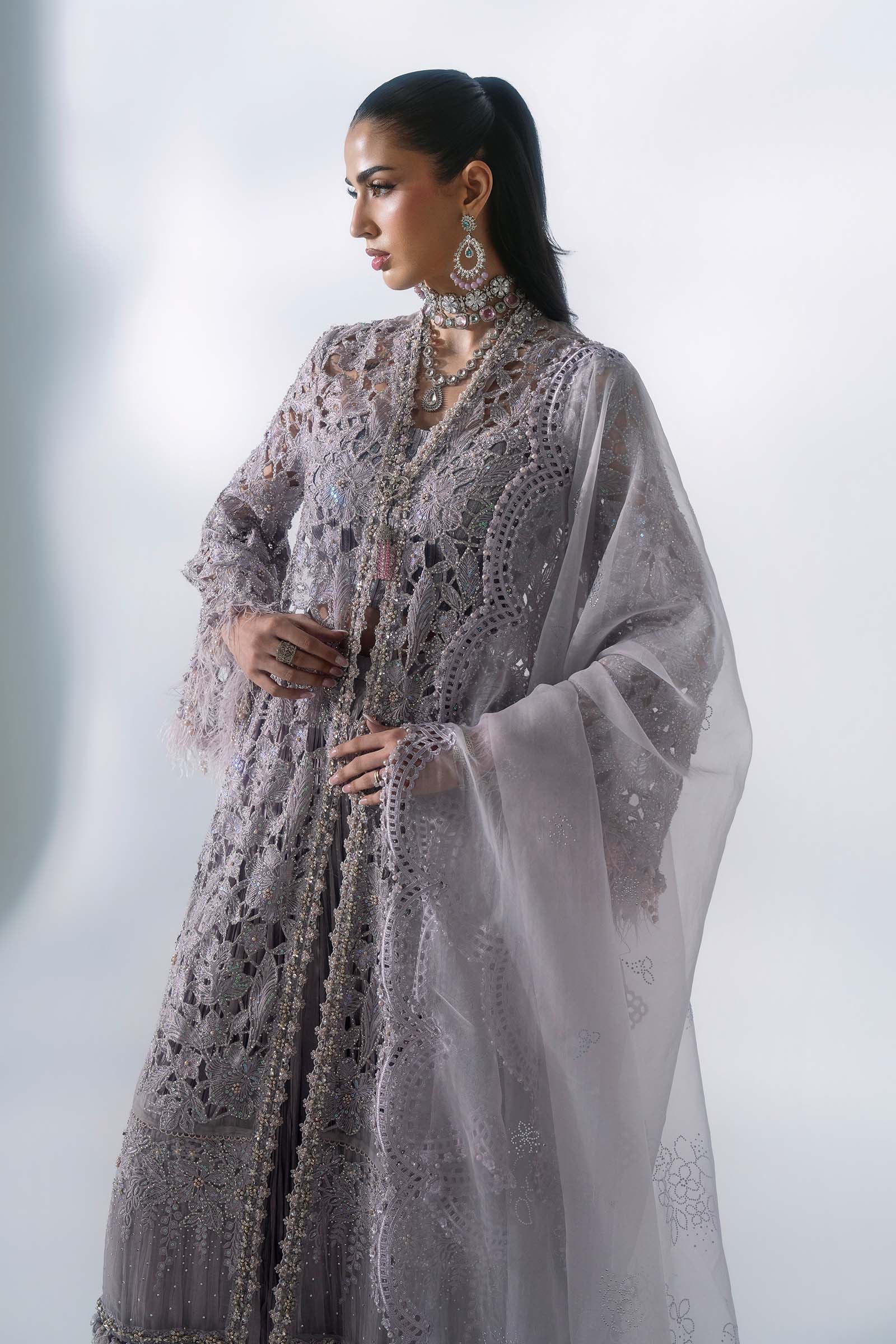 3 Piece Unstitched Embroidered Organza Suit MARIA B MBROIDERED | D-5