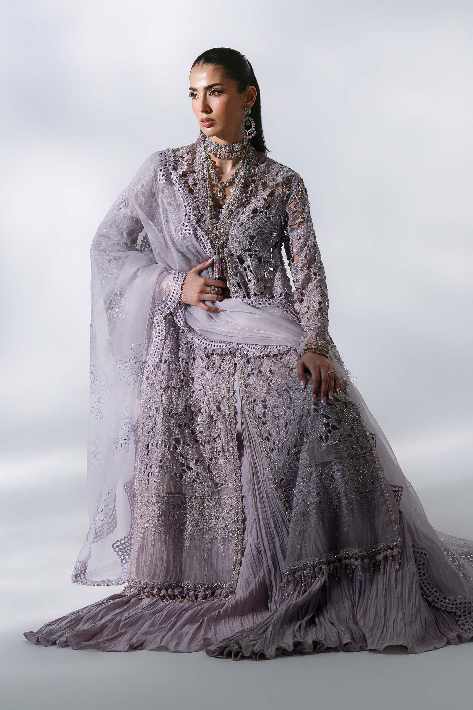 3 Piece Unstitched Embroidered Organza Suit MARIA B MBROIDERED | D-5