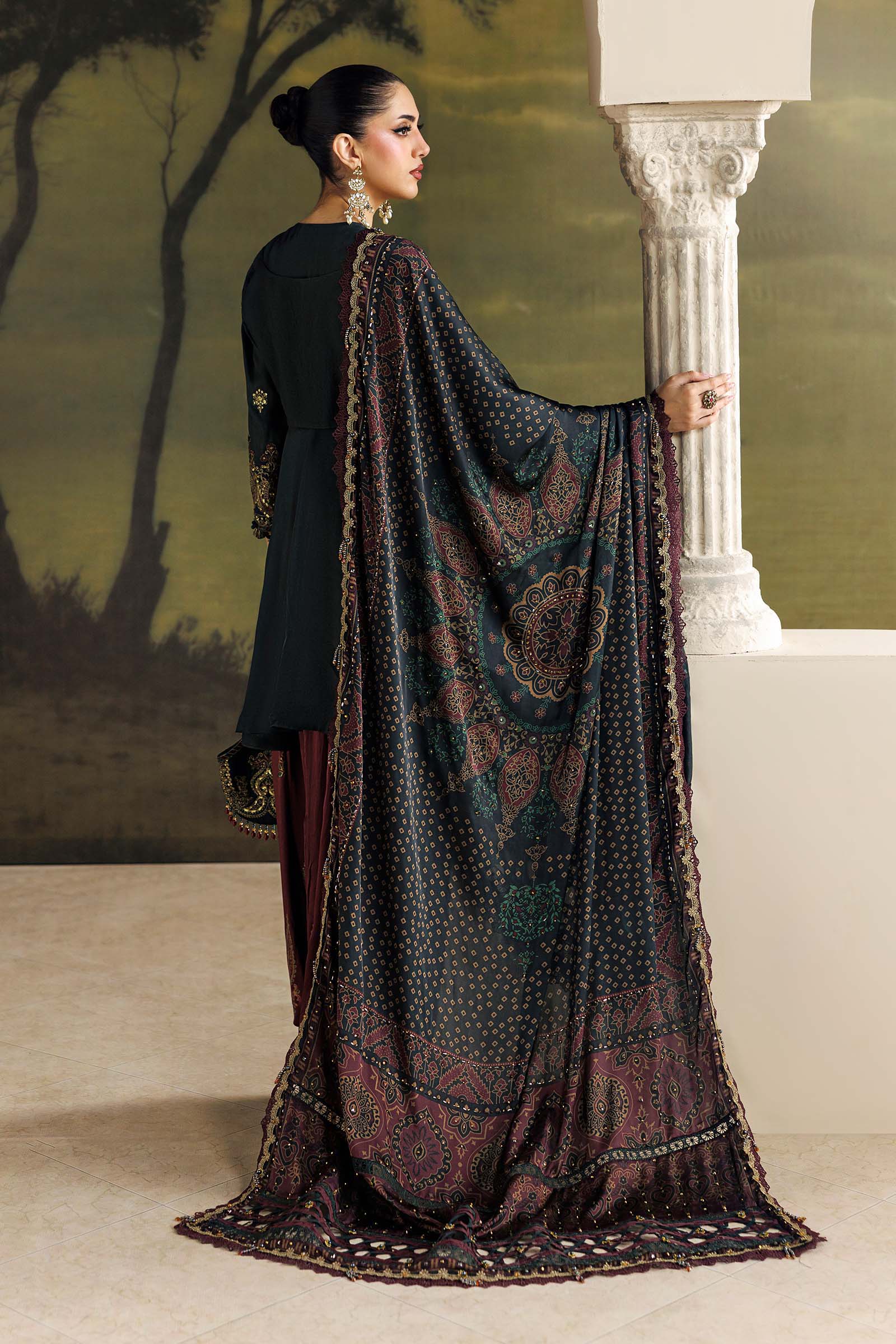 Soiree by Maria B Unstitched Embroidered Tusser Silk 3 Piece Suit | D5 - Festive Collection