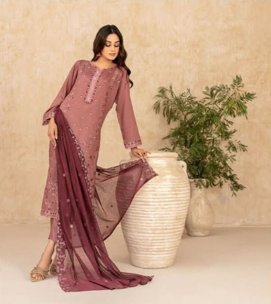 WYRA BY TAWAKKAL 3pcs Un-Stitched Emb Viscose - D-5860