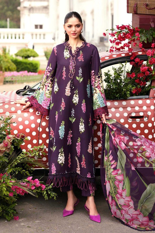 Maria.B M Prints - 3 Piece Unstitched Embroidered Lawn Suit - MPT-3005-A