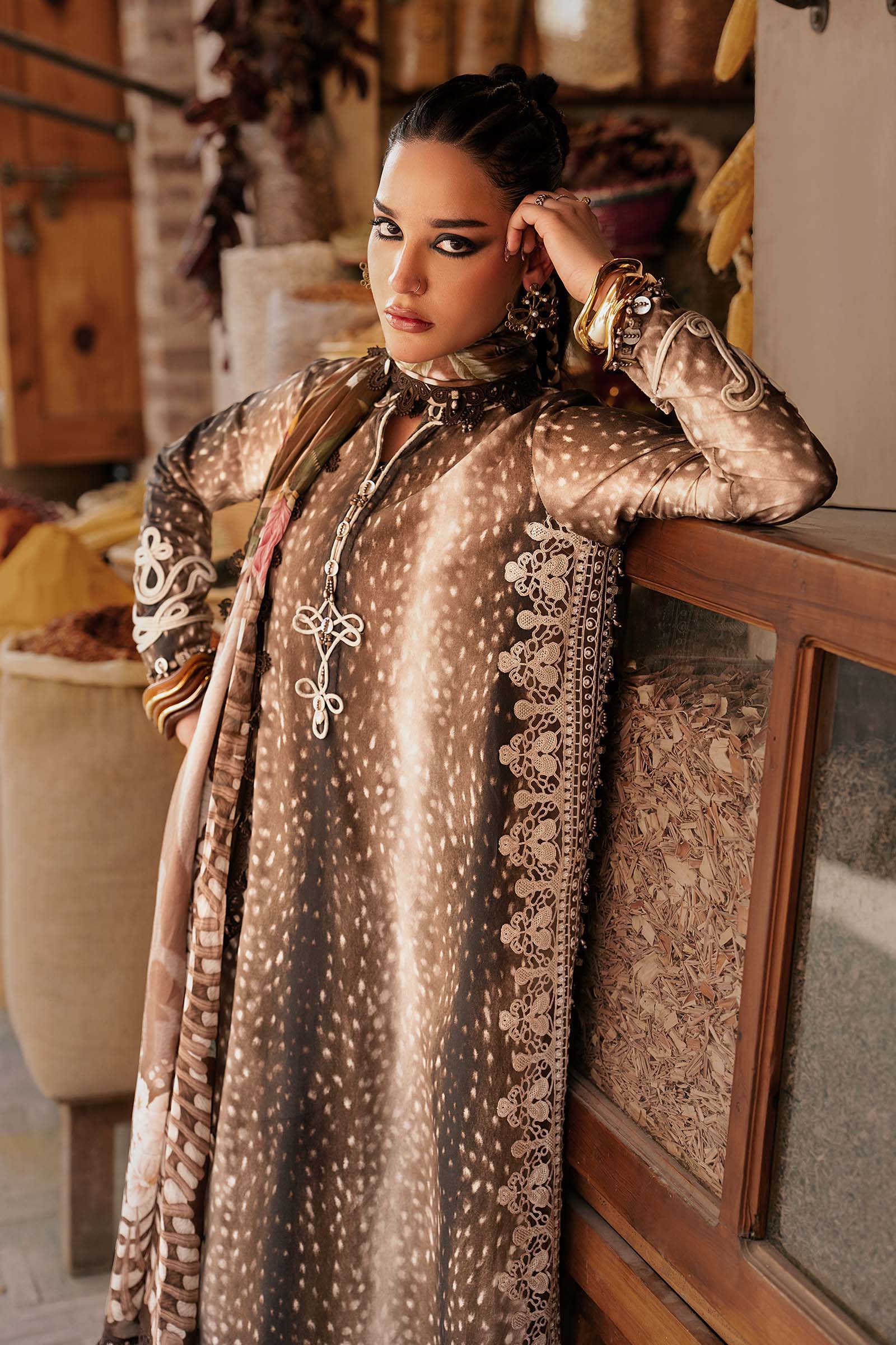 M Prints by Maria B Unstitched Embroidered Linen Suit - MPT-3105-B