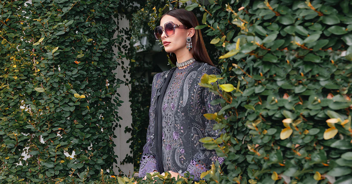 3 Piece Unstitched Embroidered Velvet Suit - MARIA.B