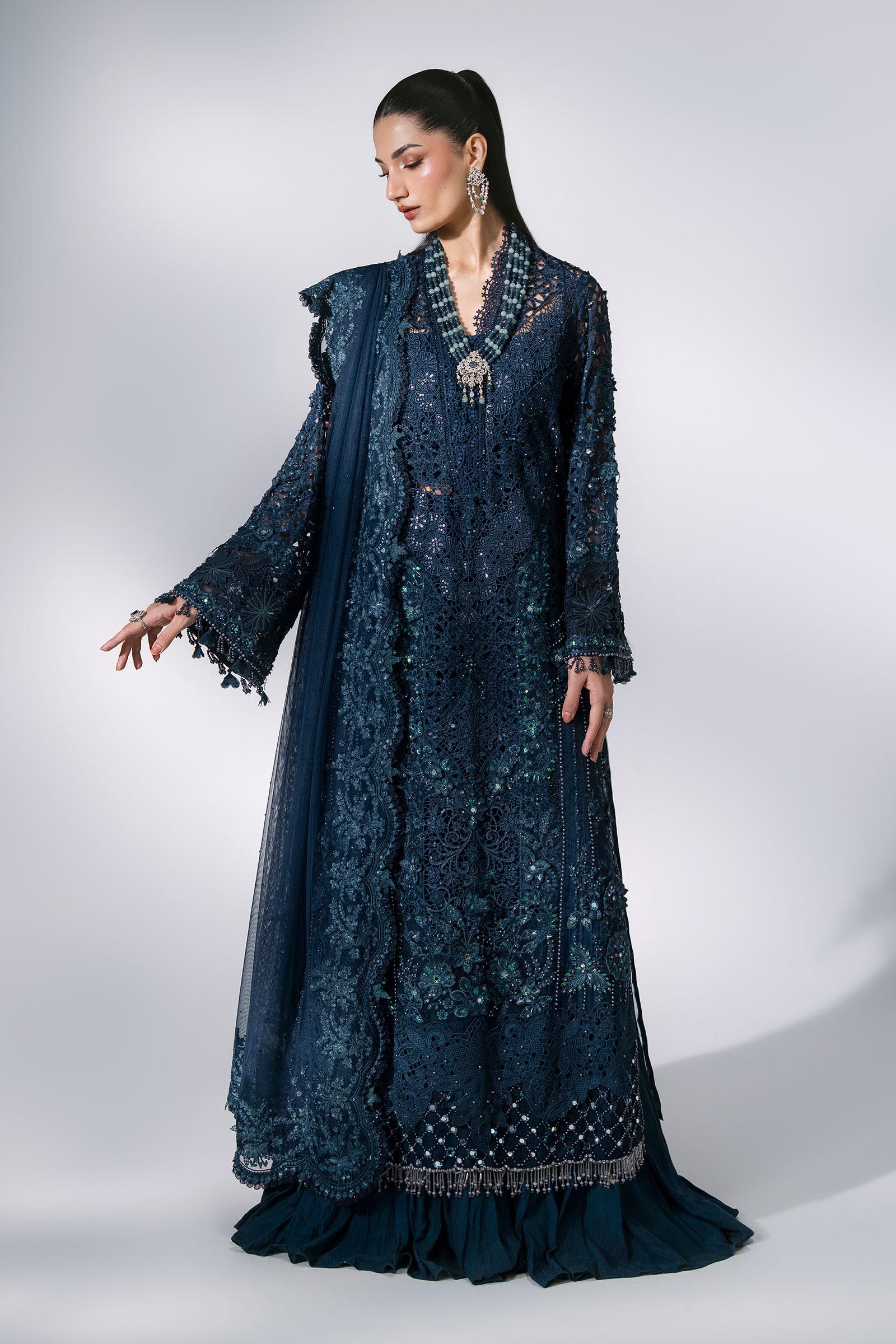 3 Piece Unstitched Embroidered Organza Suit MARIA B MBROIDERED | D-6
