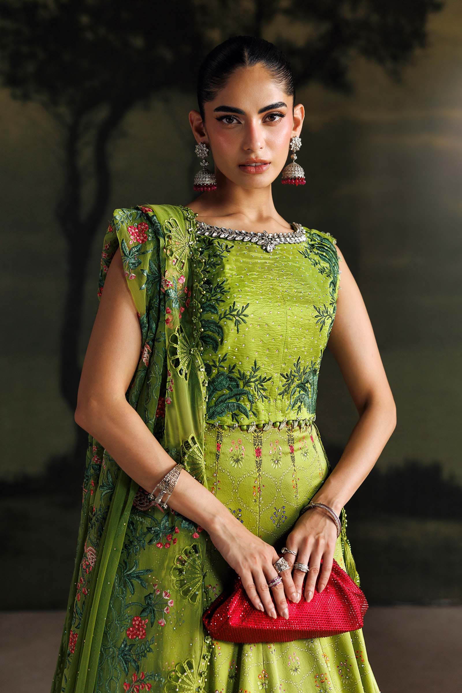 Soiree by Maria B Unstitched Embroidered Raw Silk 3 Piece Suit | D6 - Festive Collection