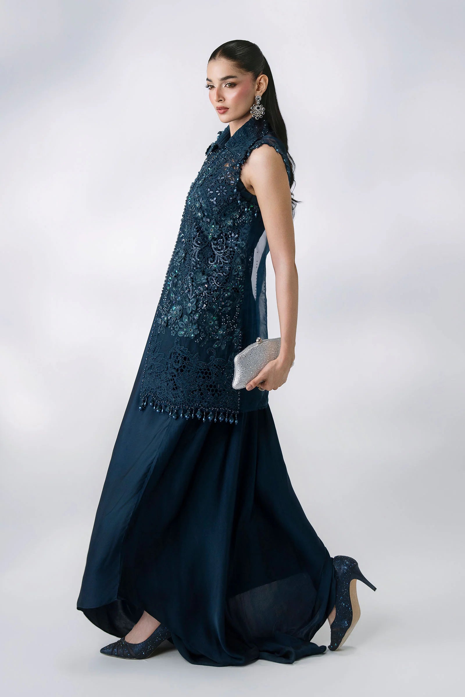 3 Piece Unstitched Embroidered Organza Suit MARIA B MBROIDERED | D-6