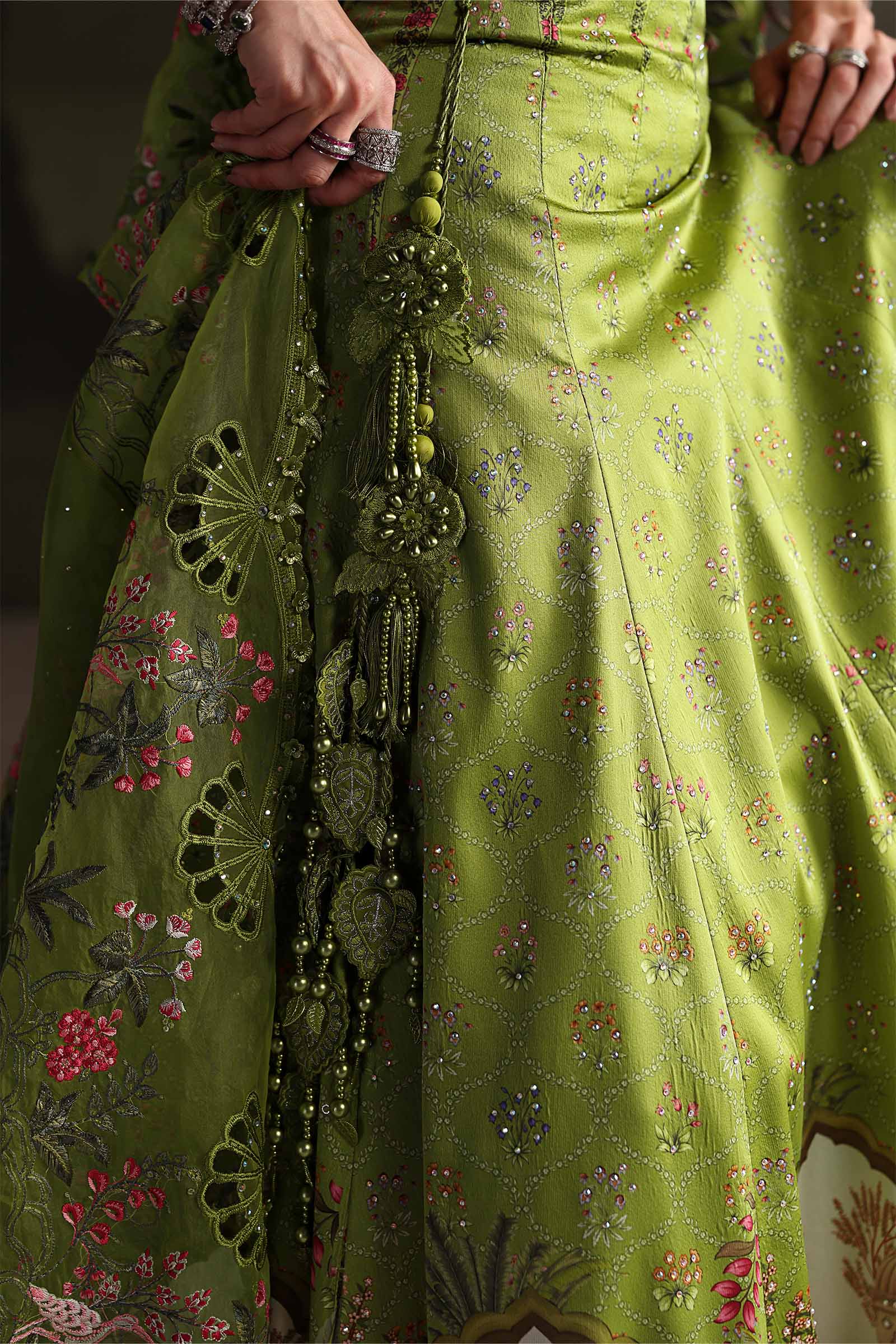 Soiree by Maria B Unstitched Embroidered Raw Silk 3 Piece Suit | D6 - Festive Collection