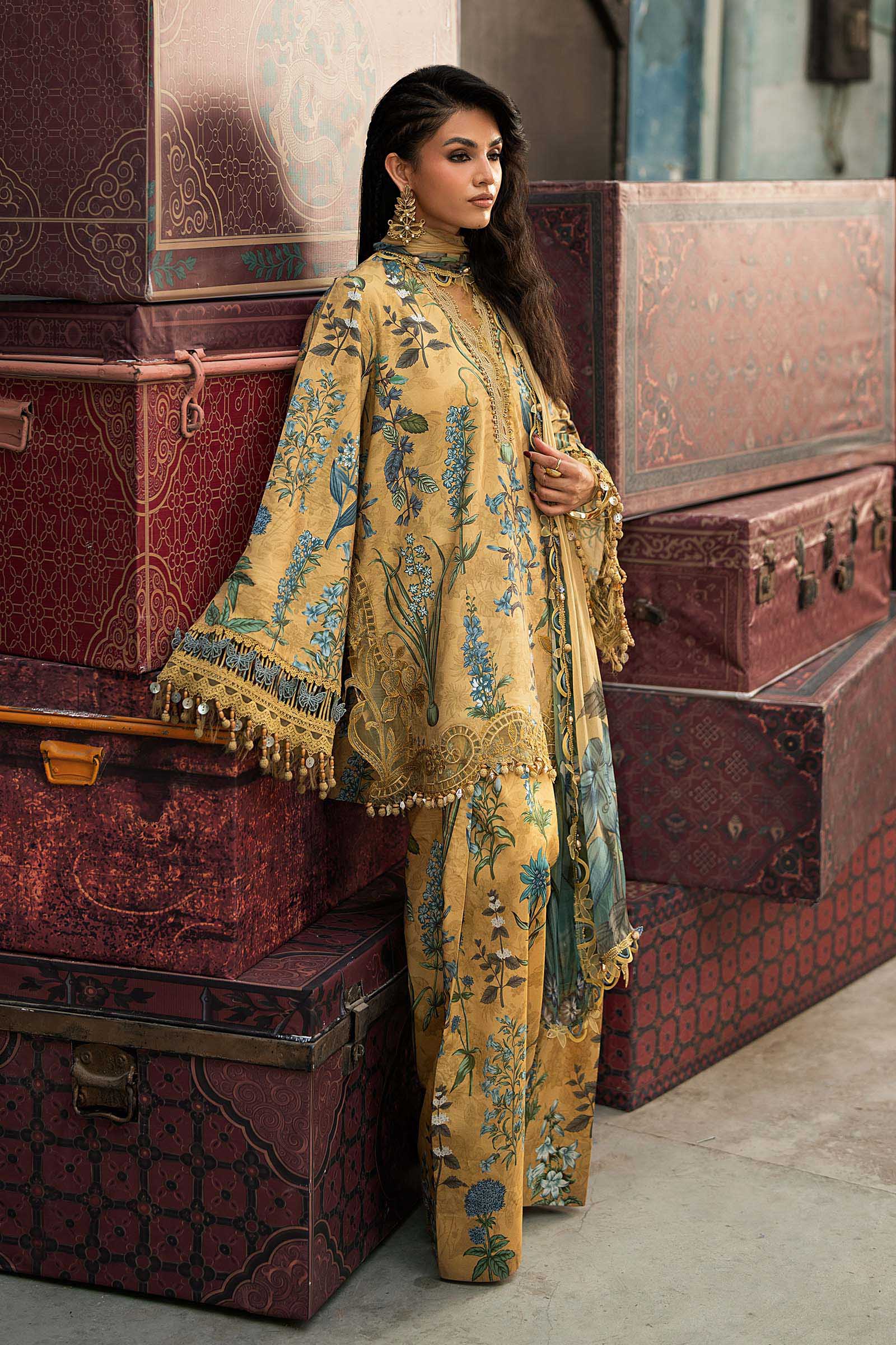M Prints by Maria B Unstitched Embroidered Cambric Suit - MPT-3106-A